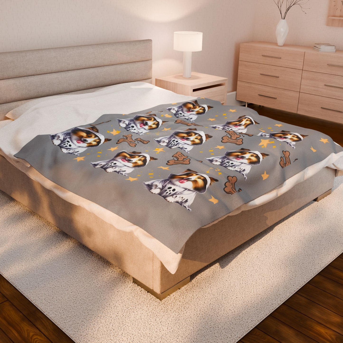 Cozy Dog-Themed Velveteen Plush Blanket | Perfect for Pet Lovers, Home Decor, Gifts, Snuggling, Holidays