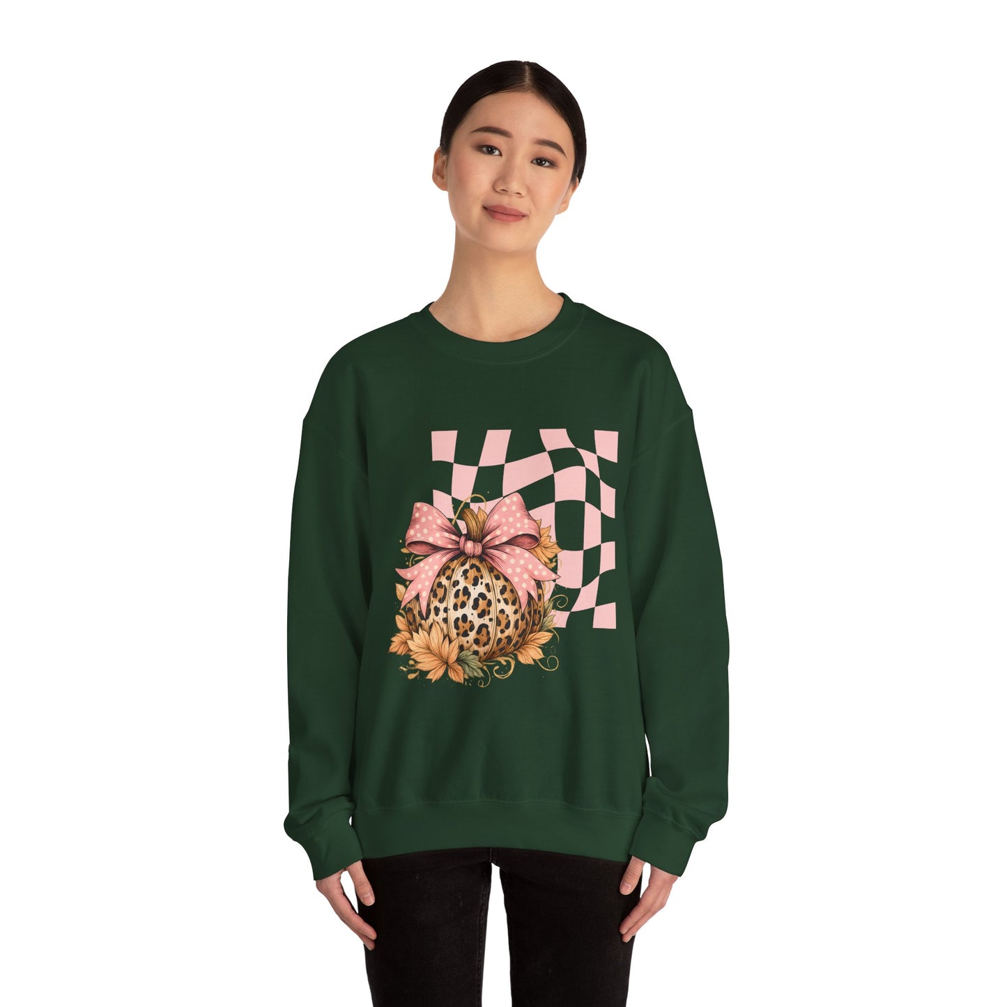 Stylish Leopard Print Crewneck Sweatshirt, Fashionable Outfit, Comfortable Layering, Perfect for Spring, Casual Wear, Gift for Her