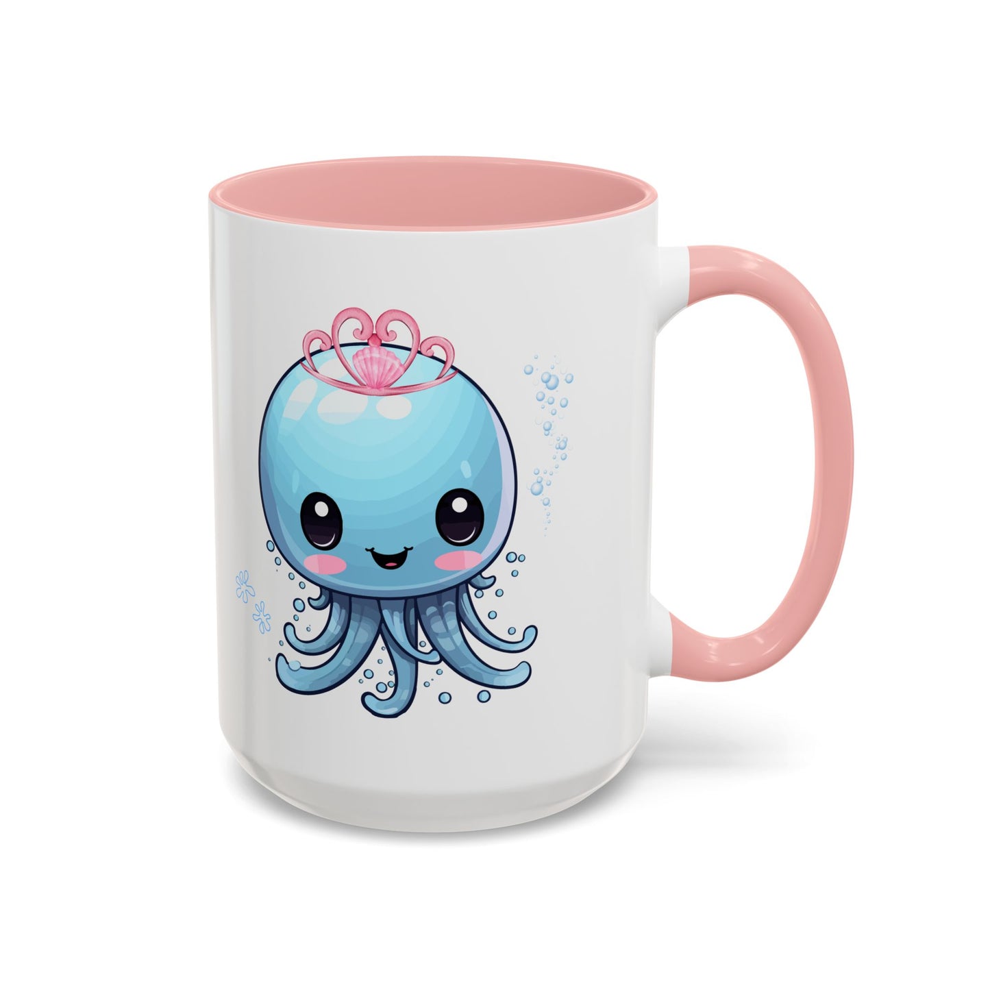 Blue jellyfish with a pink tiara Coffee Mug