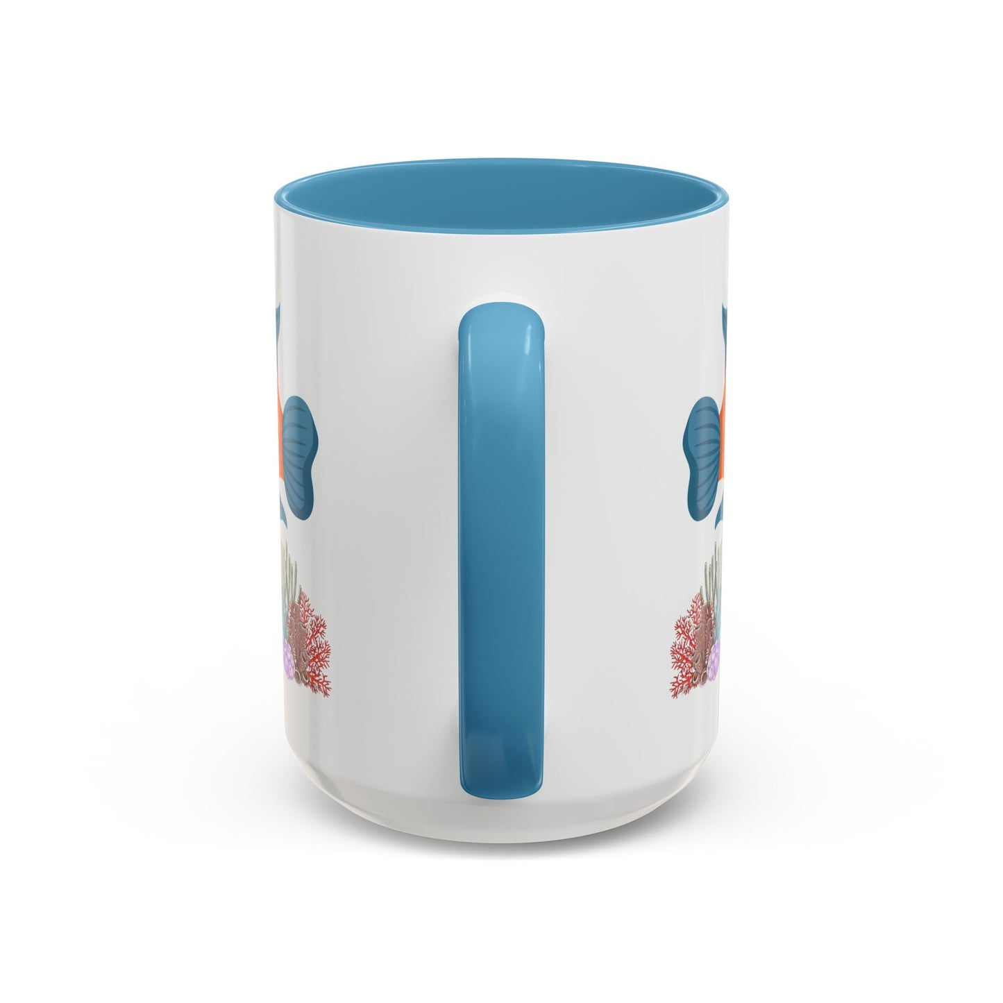 Orange and blue fish with coral and bubble Coffee Mug