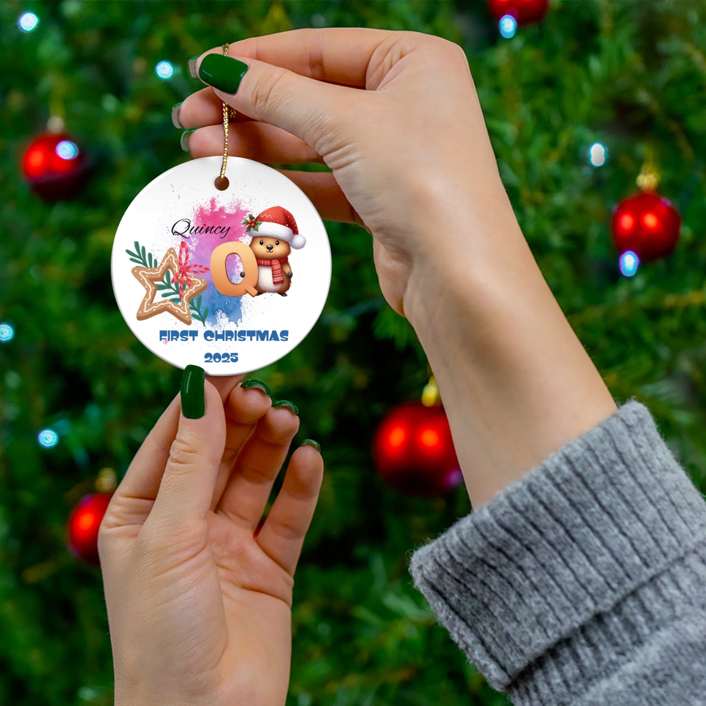 Personalized Christmas Ornament, Custom Holiday Decor, First Christmas 2025, Baby's First Christmas, Unique Keepsake Decoration