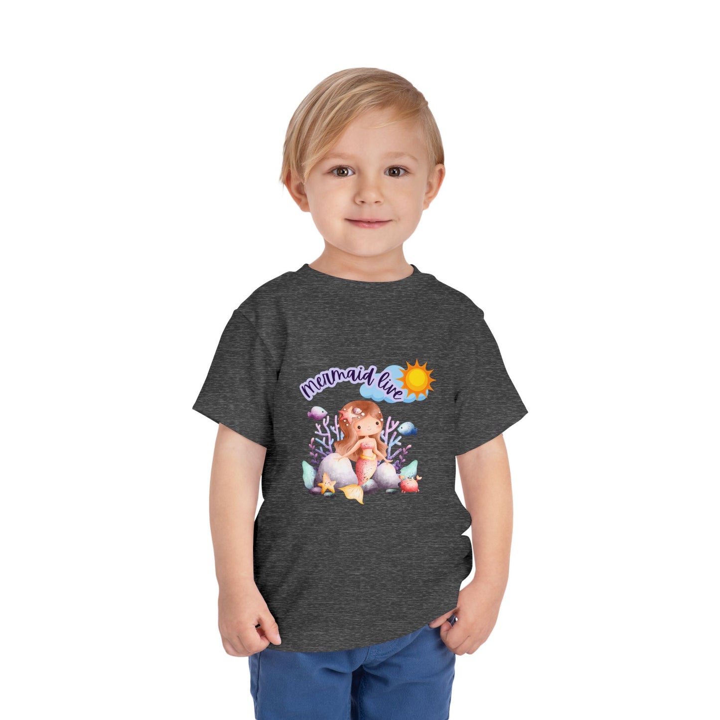 Mermaid Live Toddler Tee, Fun Summer Shirt, Cute Kids Clothing, Beach Outfit, Birthday Gift, Playtime Essential