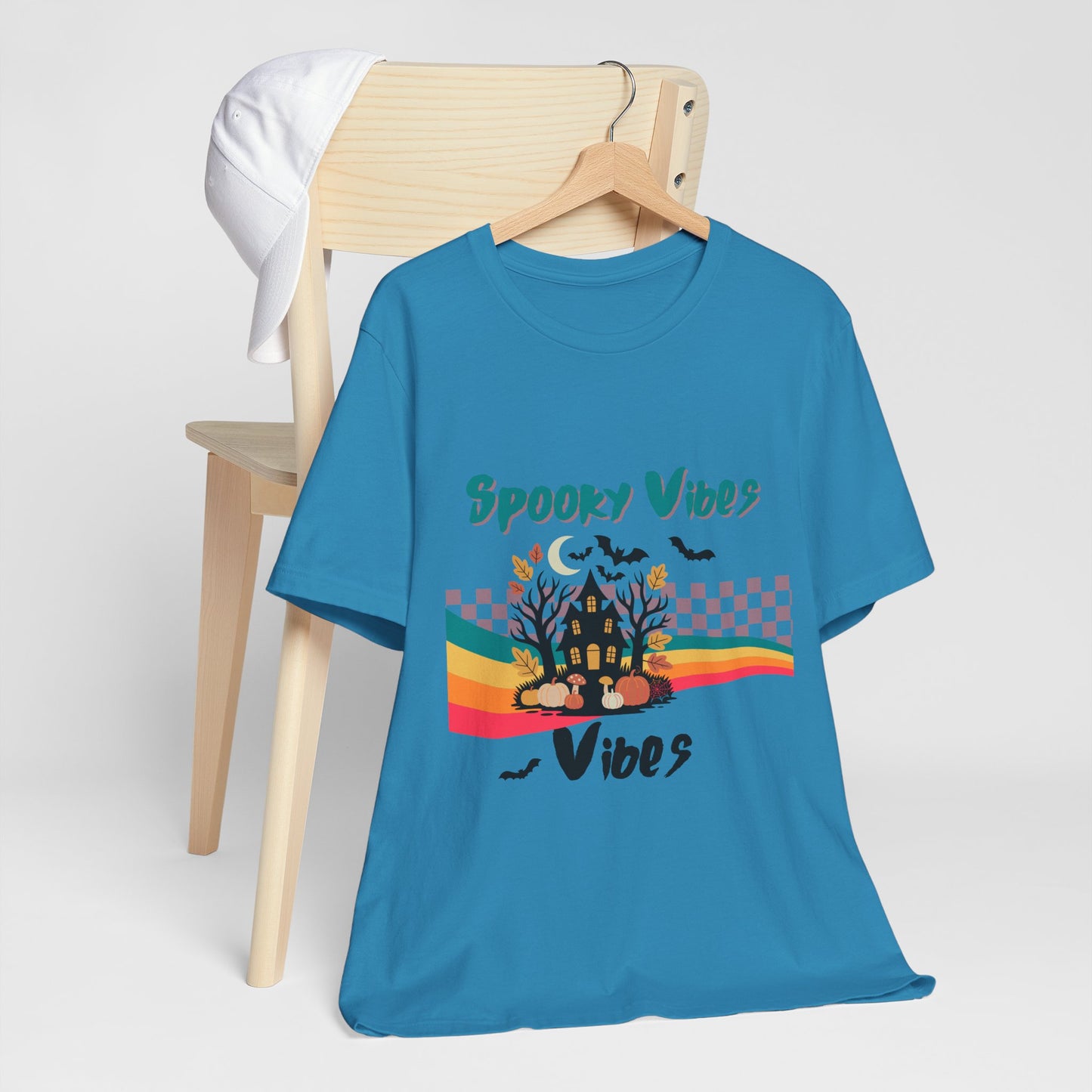 Spooky Vibes Graphic Tee, Unisex Halloween Shirt, Fall Fashion, Casual T-Shirt, Unique Gift for Halloween Lovers, Autumn Wardrobe Essential