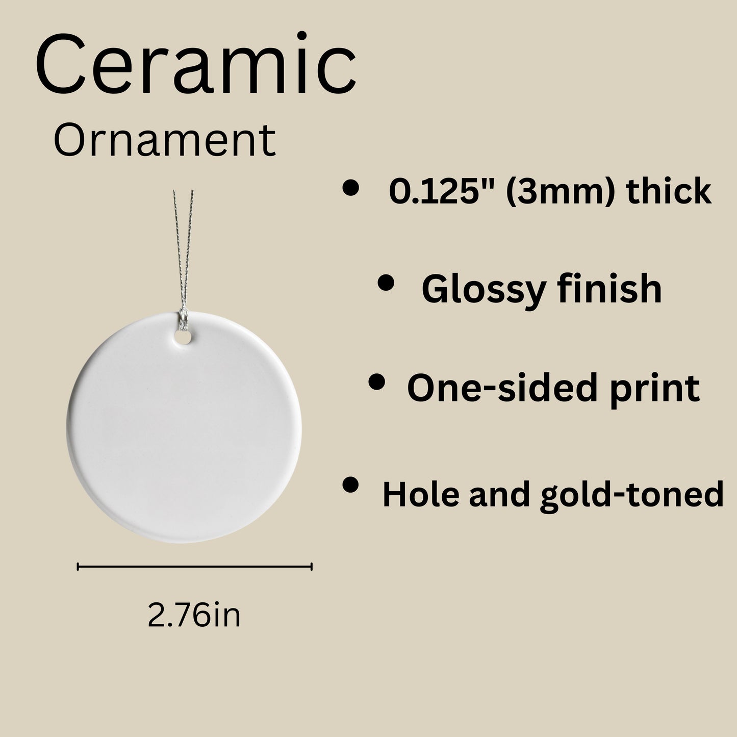 Personalized First Christmas Ceramic Ornament, Holiday Decor, Baby's 1st Xmas, Family Keepsake, Custom Gift, Christmas Tree Ornament