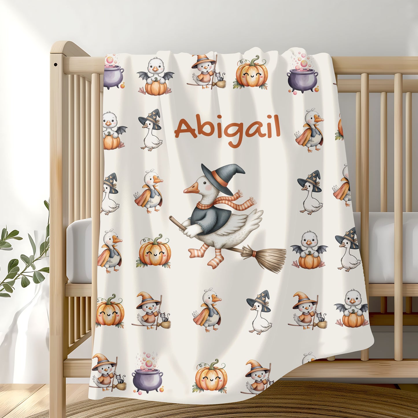 Personalized Halloween Velveteen Plush Blanket, Cozy Throw for Kids, Fall Decor, Family Gift, Spooky Sleepovers, Custom Name Blanket
