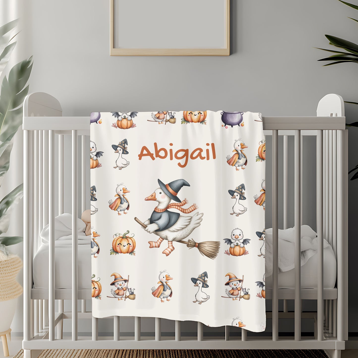Personalized Halloween Velveteen Plush Blanket, Cozy Throw for Kids, Fall Decor, Family Gift, Spooky Sleepovers, Custom Name Blanket