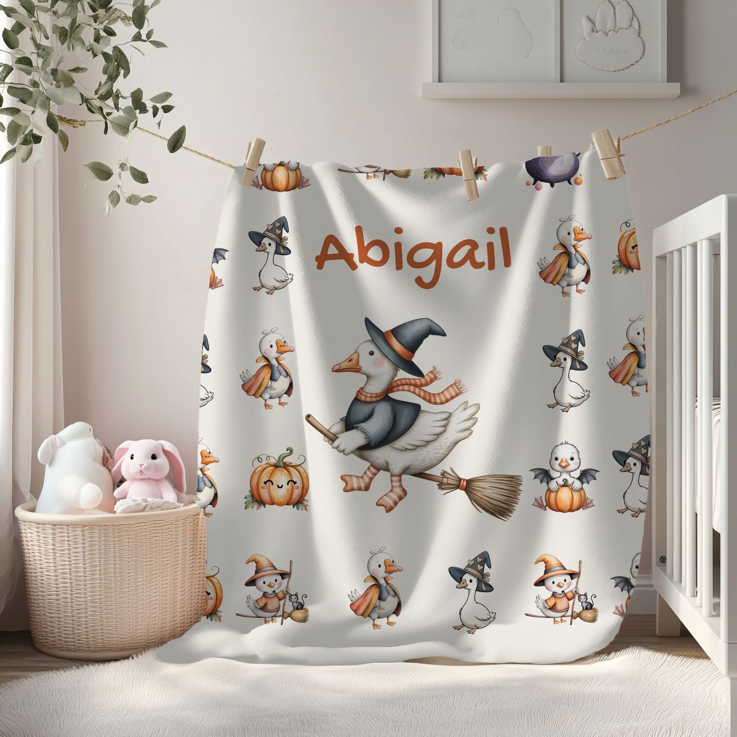 Personalized Halloween Velveteen Plush Blanket, Cozy Throw for Kids, Fall Decor, Family Gift, Spooky Sleepovers, Custom Name Blanket