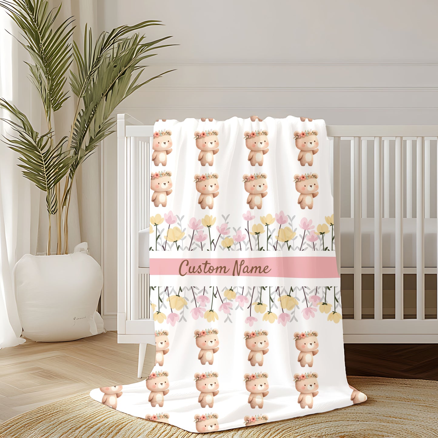 Personalized Velveteen Plush Blanket for Kids, Baby Shower Gift, Nursery Decor, Cozy Throw, Custom Name Blanket