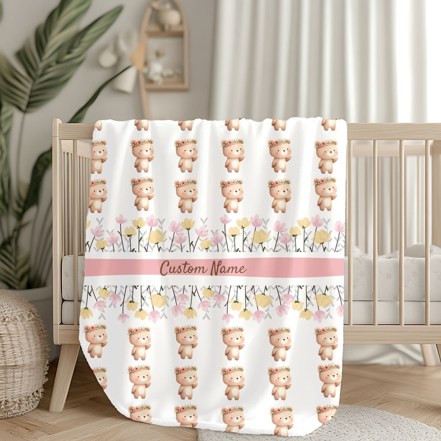 Personalized Velveteen Plush Blanket for Kids, Baby Shower Gift, Nursery Decor, Cozy Throw, Custom Name Blanket