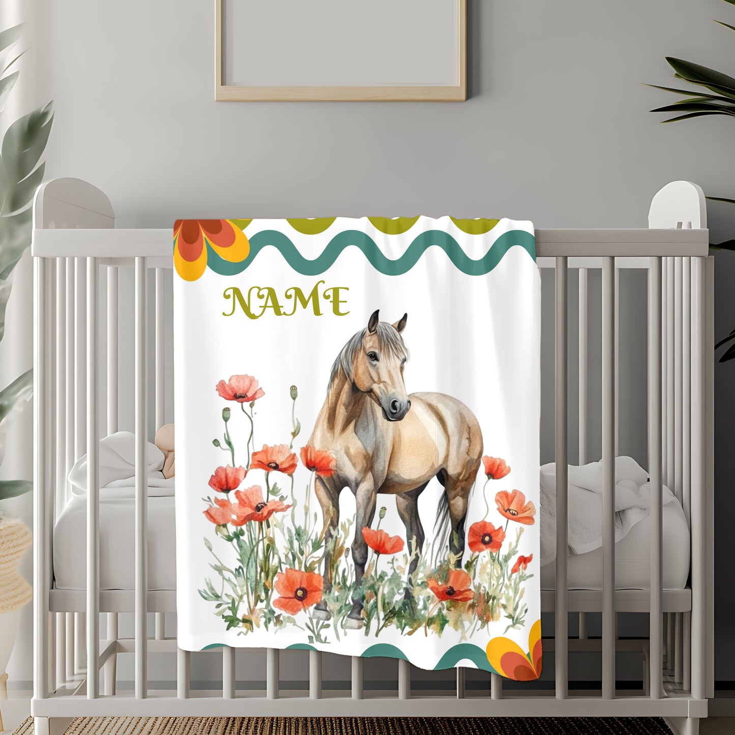 Personalized Horse-Themed Velveteen Plush Blanket, Cozy Throw for Horse Lovers, Warm Gift for Birthdays, Home Decor, Kids' Room