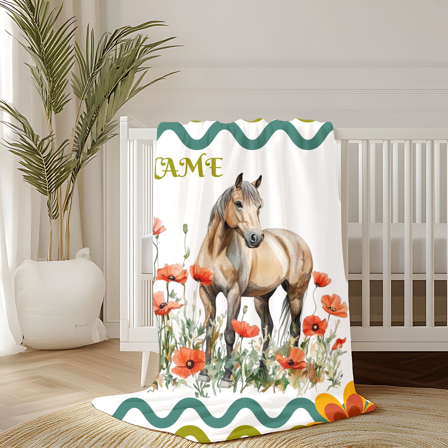 Personalized Horse-Themed Velveteen Plush Blanket, Cozy Throw for Horse Lovers, Warm Gift for Birthdays, Home Decor, Kids' Room