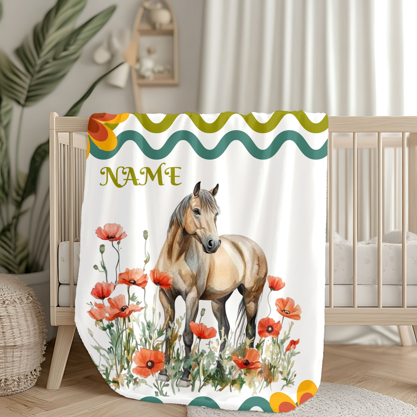 Personalized Horse-Themed Velveteen Plush Blanket, Cozy Throw for Horse Lovers, Warm Gift for Birthdays, Home Decor, Kids' Room