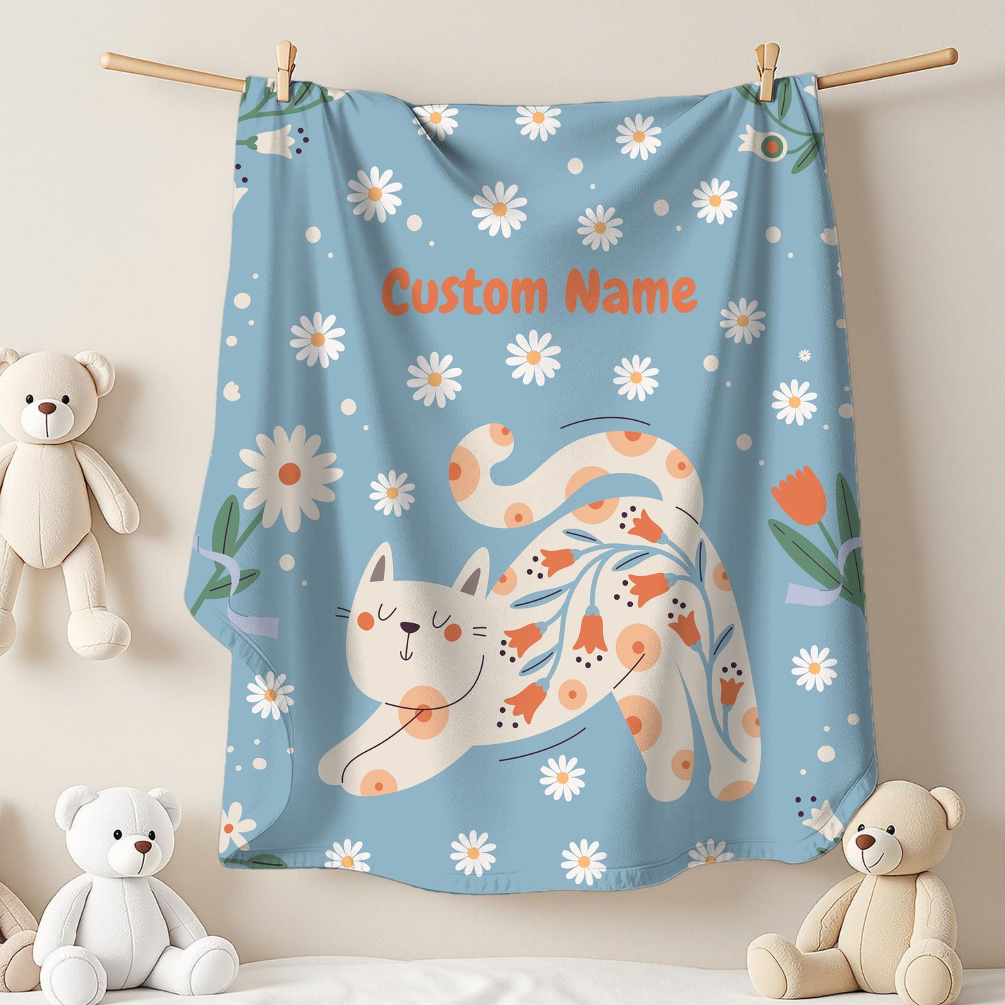Custom Cat Plush Blanket, Cozy Throw for Pet Lovers, Gift for Animal Lovers, Personalized Home Decor, Warm Snuggle Blanket