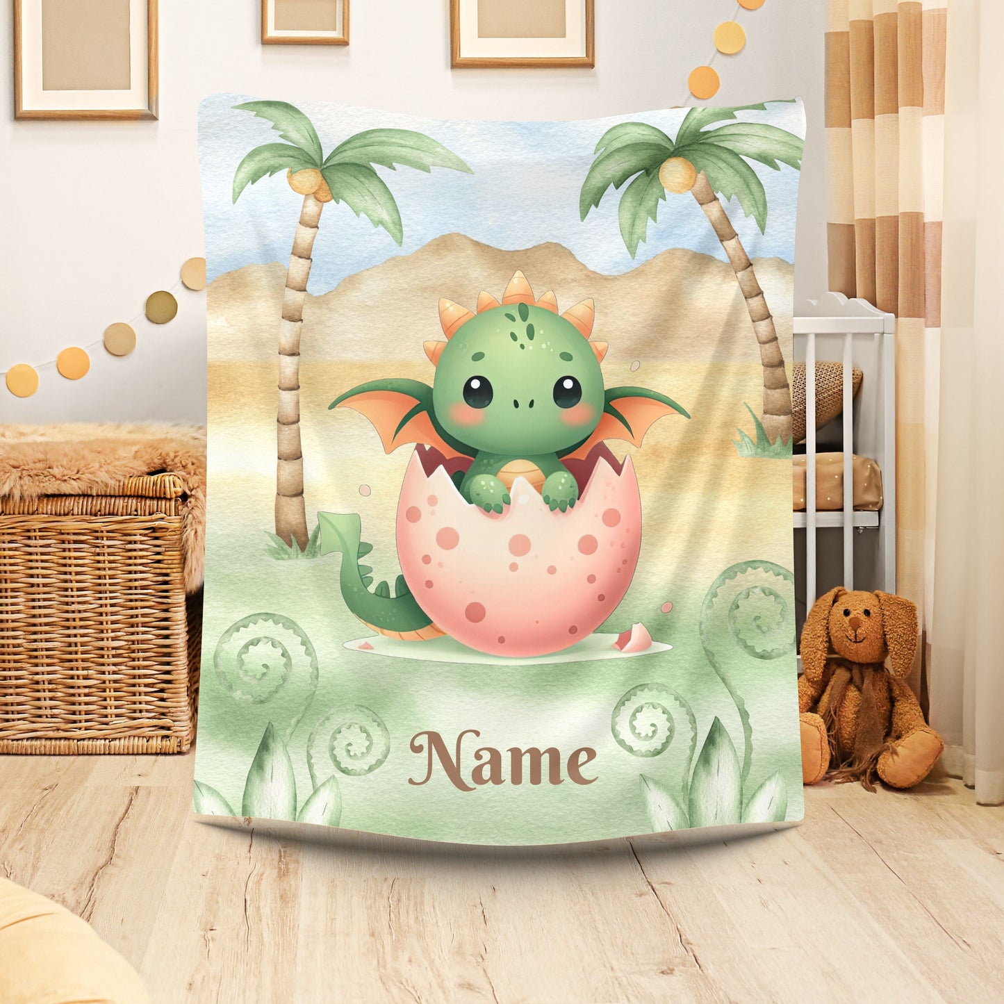 Custom Dragon Plush Blanket, Cozy Child's Blanket, Baby Shower Gift, Nursery Decor, Personalized Blanket, Soft Velveteen