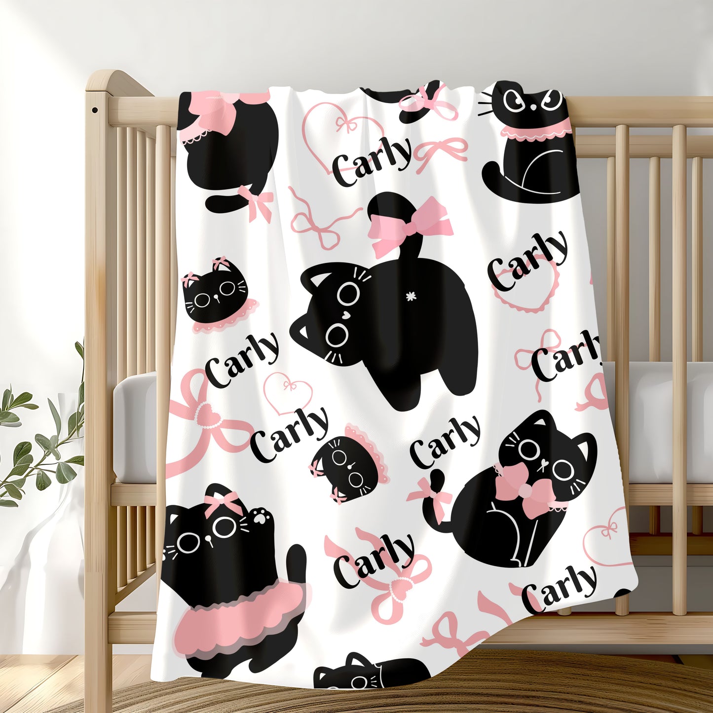 Cuddly Cat-Themed Velveteen Plush Blanket | Cozy Cat Lover Gift, Cute Home Decor, Birthday, Cat-Themed Decor, Soft Throw Blanket