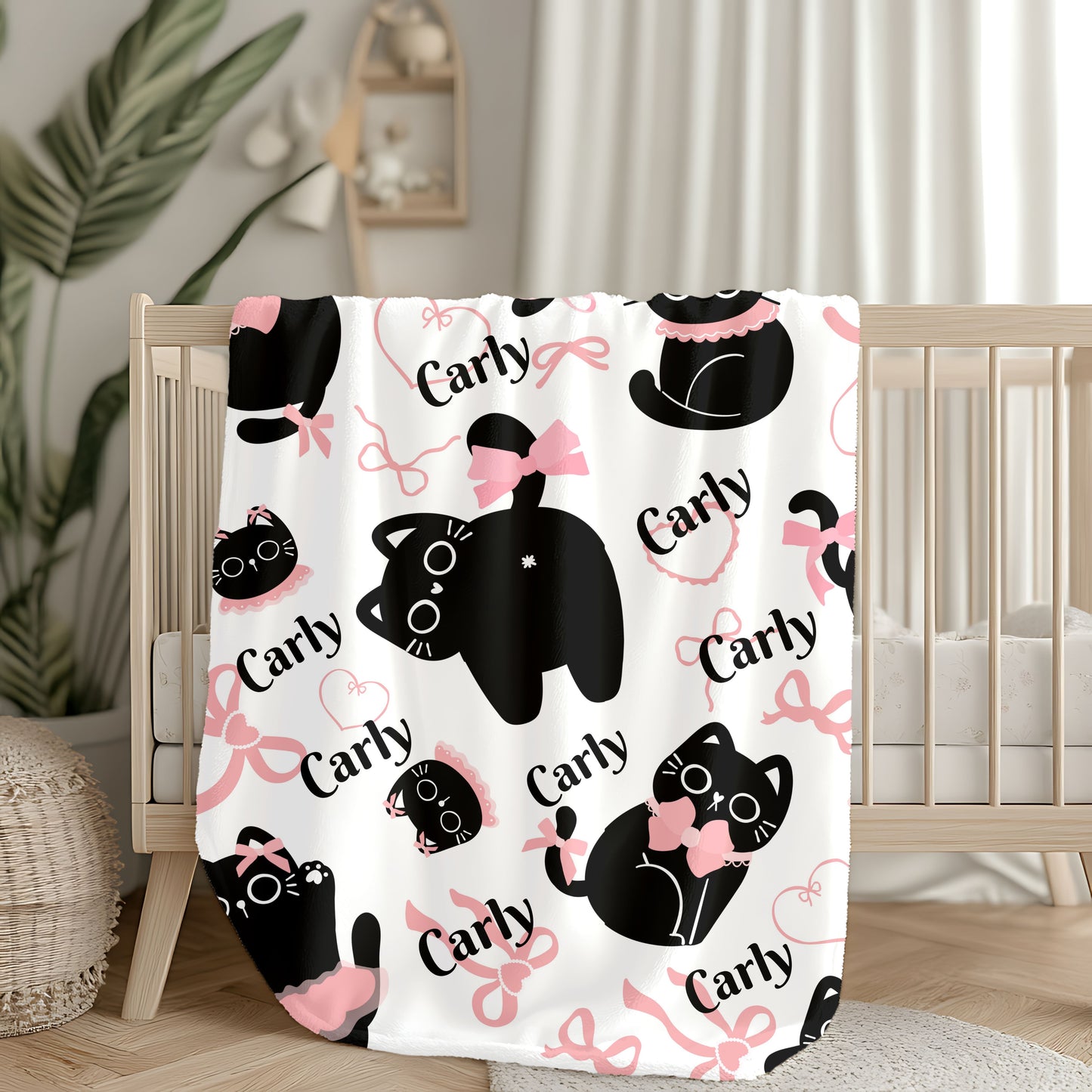 Cuddly Cat-Themed Velveteen Plush Blanket | Cozy Cat Lover Gift, Cute Home Decor, Birthday, Cat-Themed Decor, Soft Throw Blanket