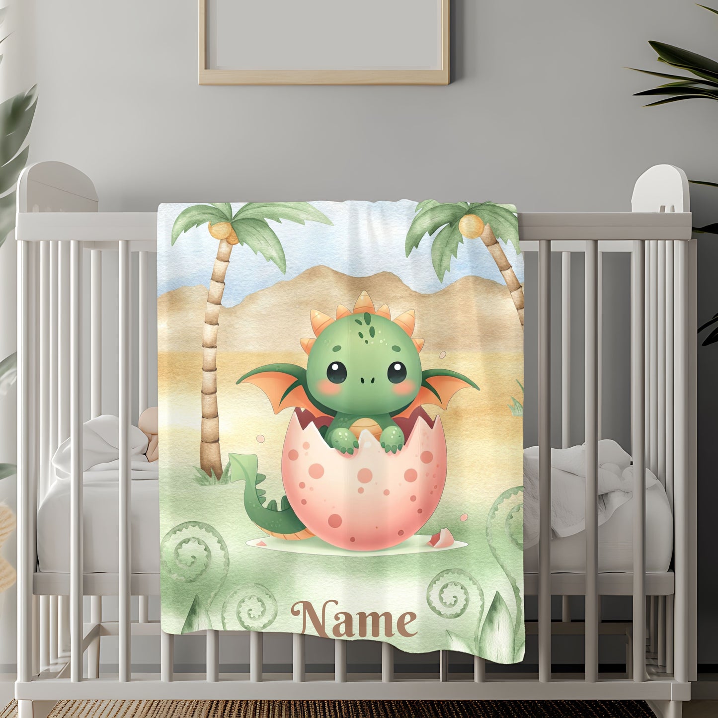 Custom Dragon Plush Blanket, Cozy Child's Blanket, Baby Shower Gift, Nursery Decor, Personalized Blanket, Soft Velveteen