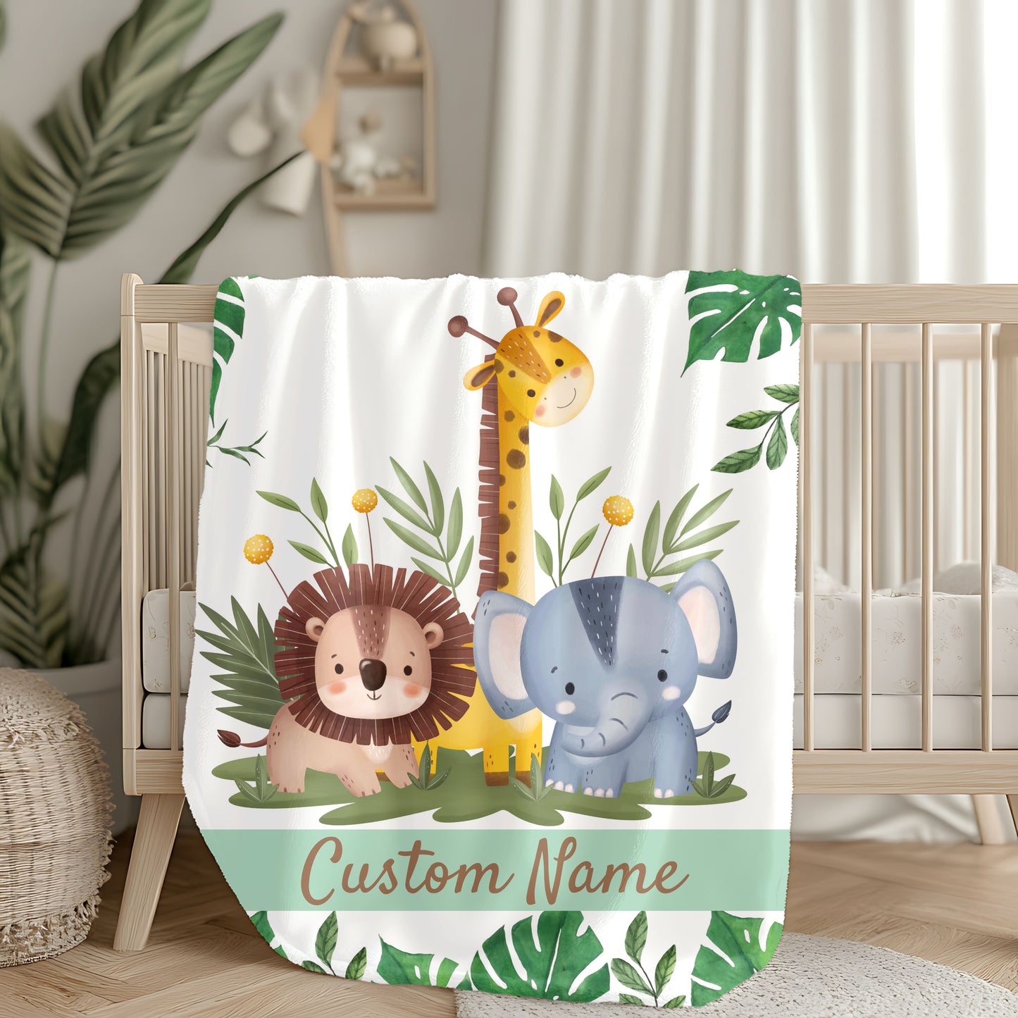 Custom Velveteen Plush Blanket for Kids, Personalized Baby Gifts, Nursery Decor, Soft Animal Theme, Perfect for Baby Showers