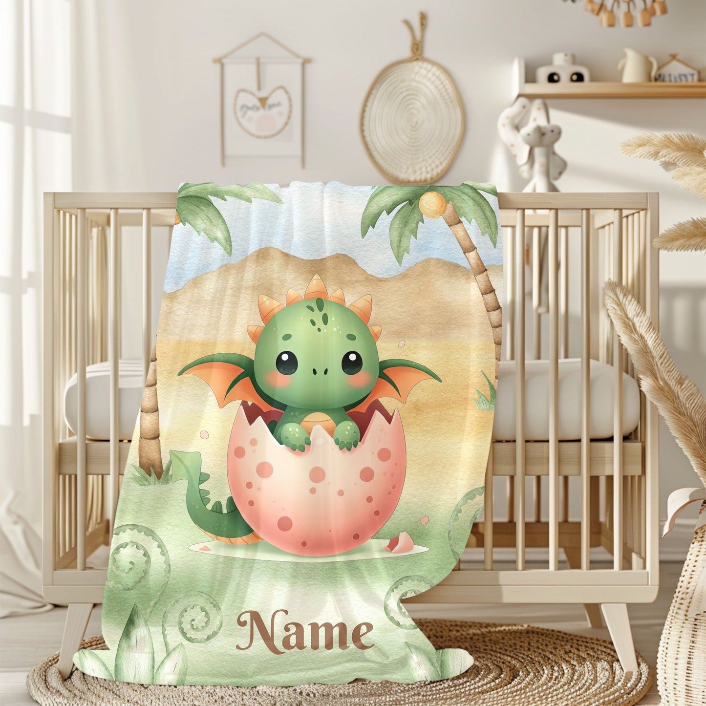 Custom Dragon Plush Blanket, Cozy Child's Blanket, Baby Shower Gift, Nursery Decor, Personalized Blanket, Soft Velveteen