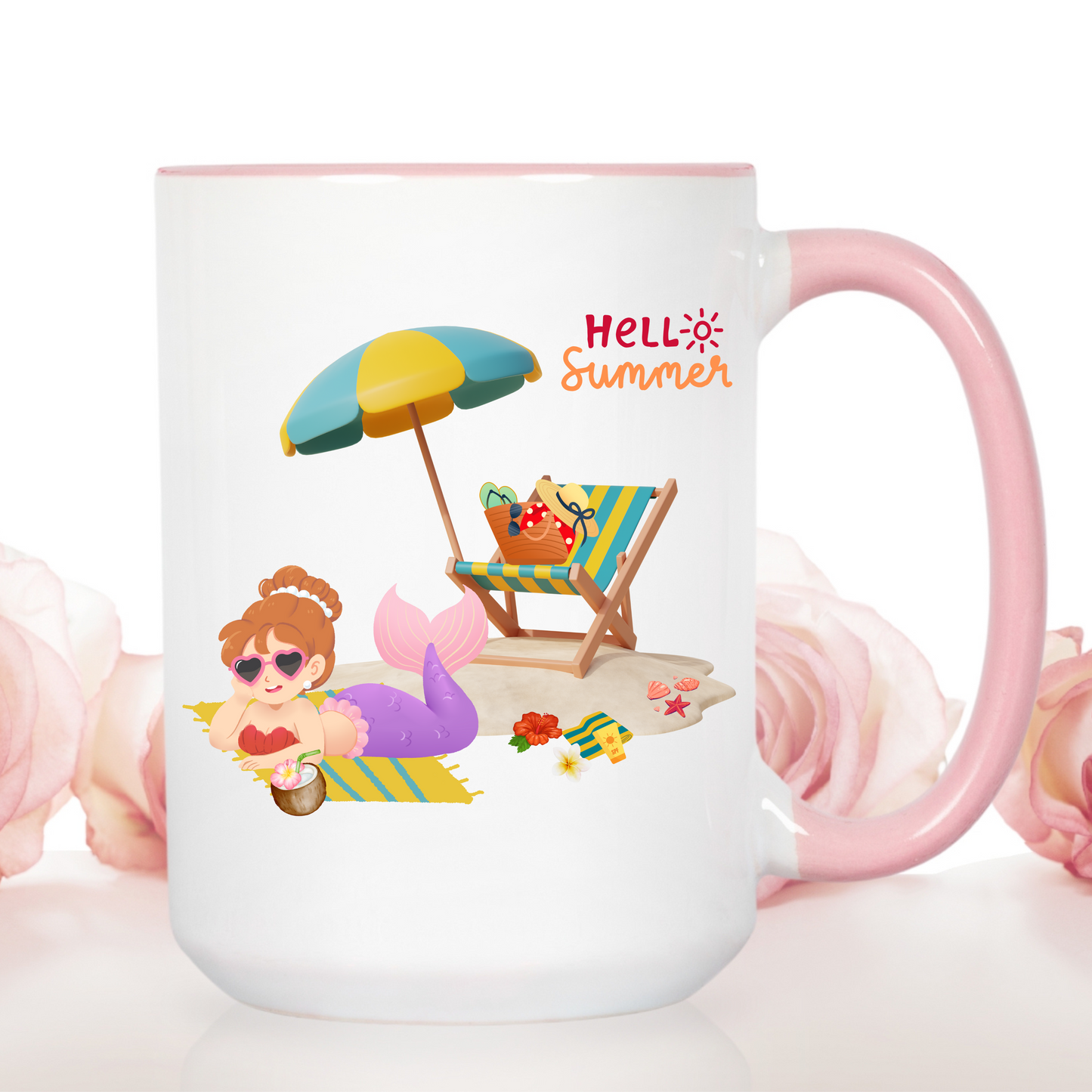 Mermaid lounging on a beach towel Coffee Mug