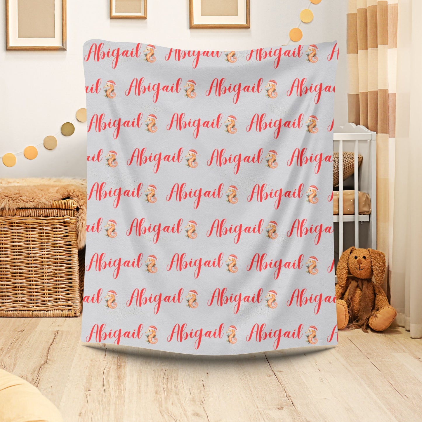 Personalized Velveteen Plush Blanket, Cozy Throw Blanket, Custom Name Blanket, Soft Baby Blanket, Unique Gift for Kids