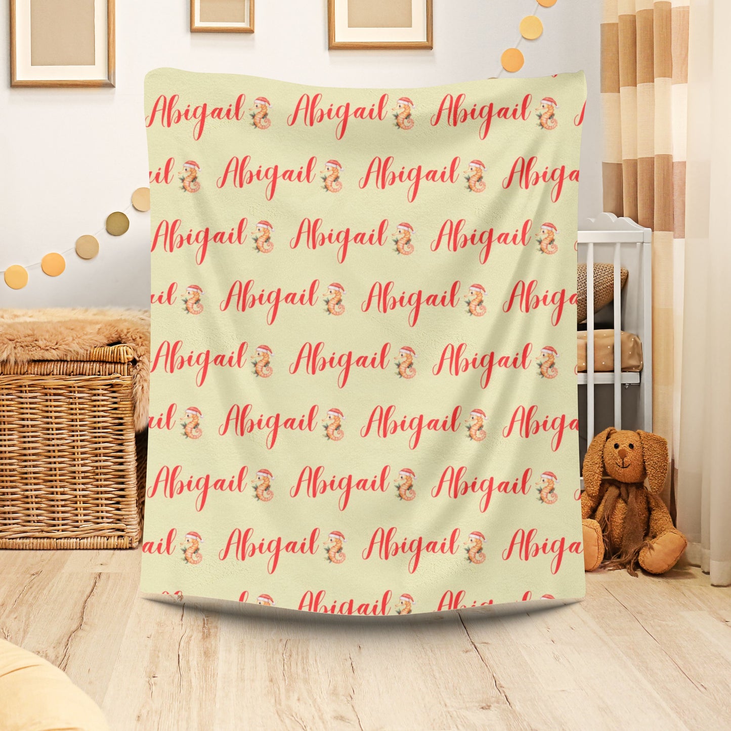 Personalized Velveteen Plush Blanket, Cozy Throw Blanket, Custom Name Blanket, Soft Baby Blanket, Unique Gift for Kids