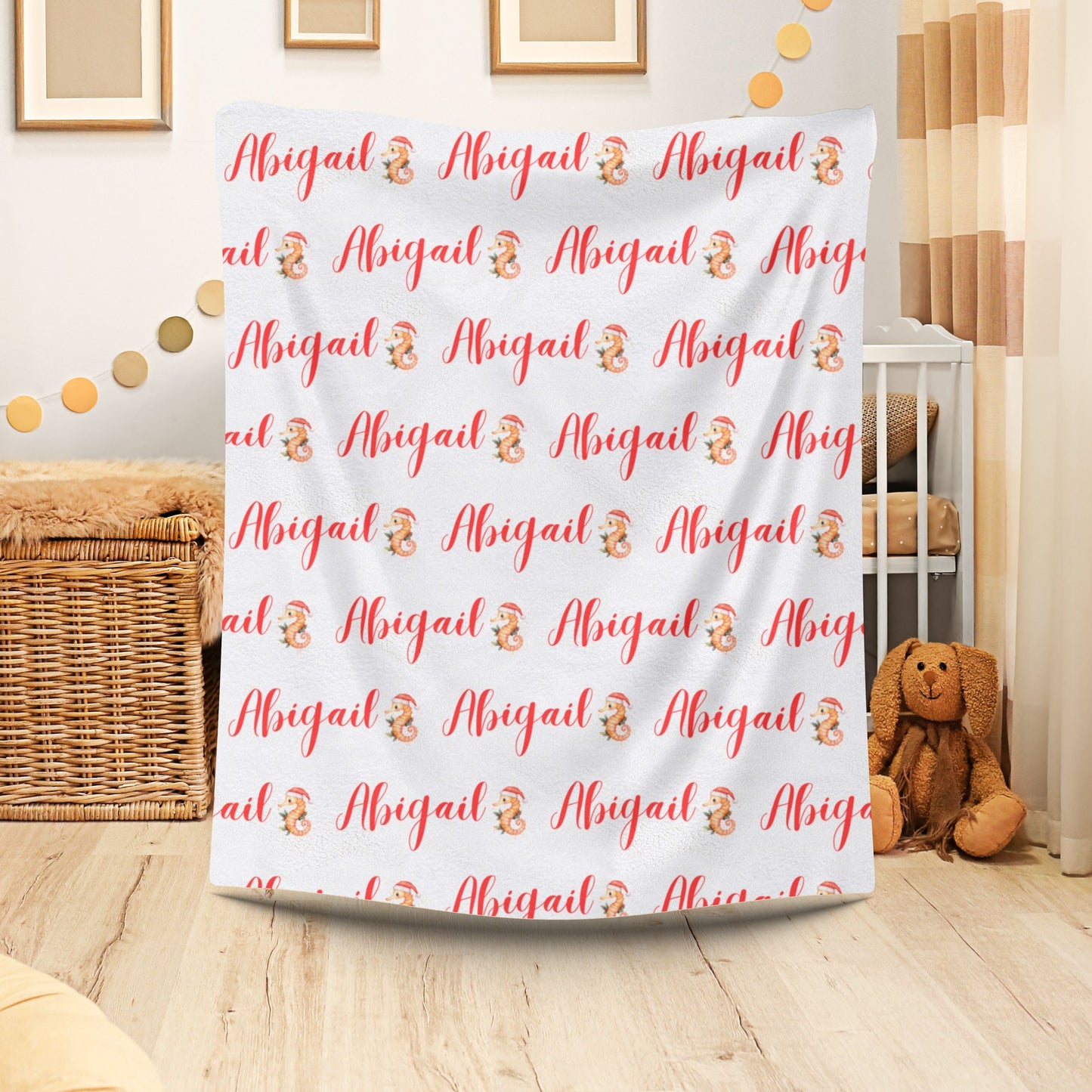 Personalized Velveteen Plush Blanket, Cozy Throw Blanket, Custom Name Blanket, Soft Baby Blanket, Unique Gift for Kids