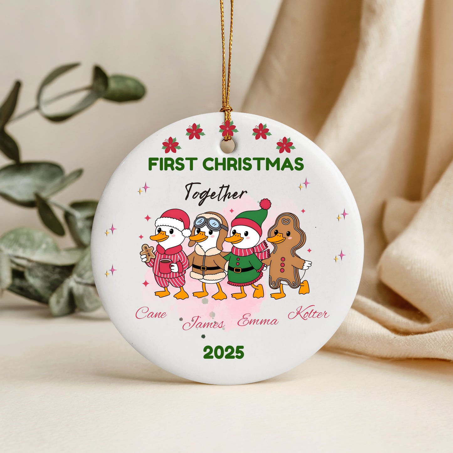 Personalized Christmas Ornament, First Christmas Together, Holiday Decor, Family Keepsake, Gift Ideas