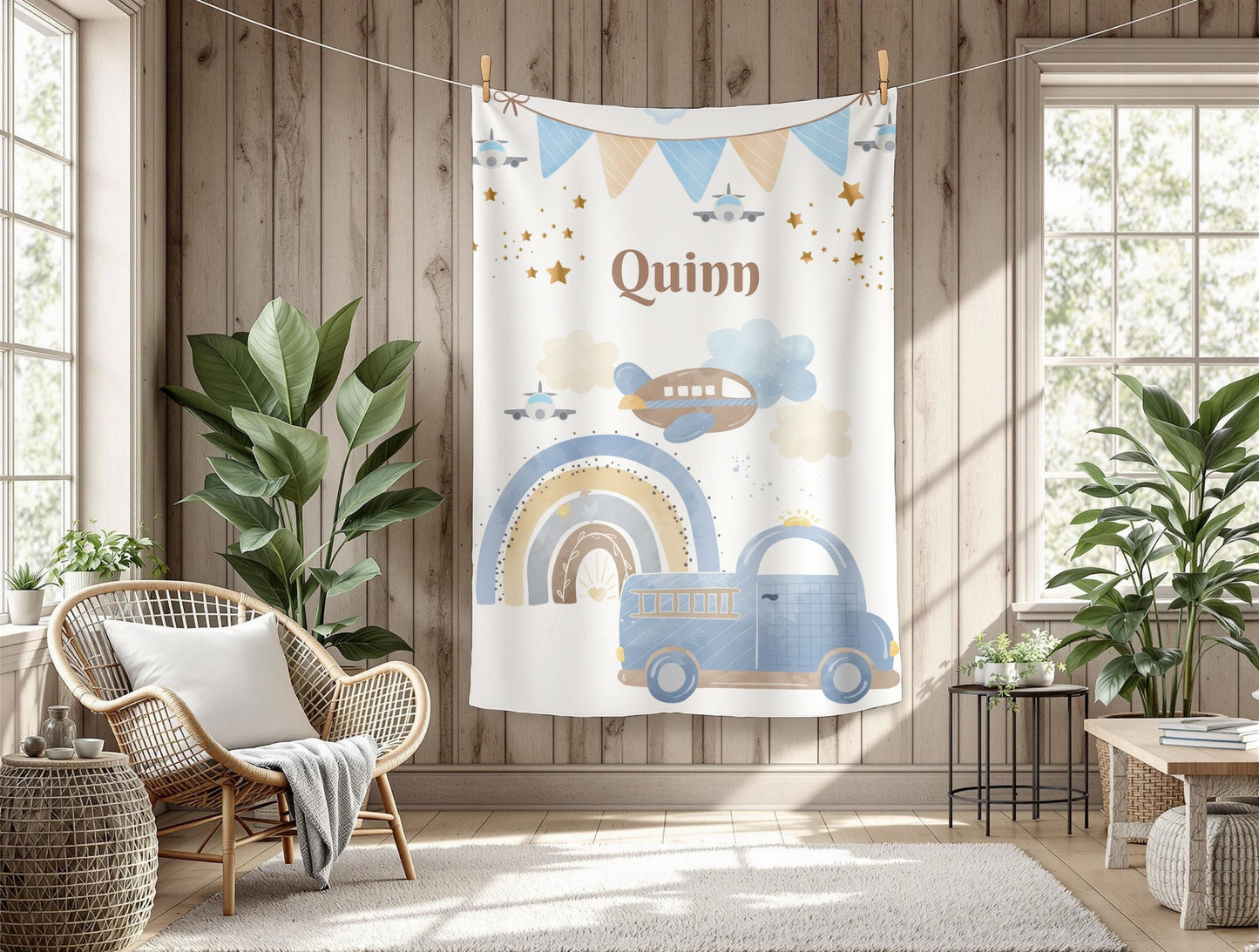 Personalized Velveteen Plush Blanket for Kids, Cozy Baby Blanket, Soft Nursery Throw, Custom Name Gift, Ideal for Baby Showers