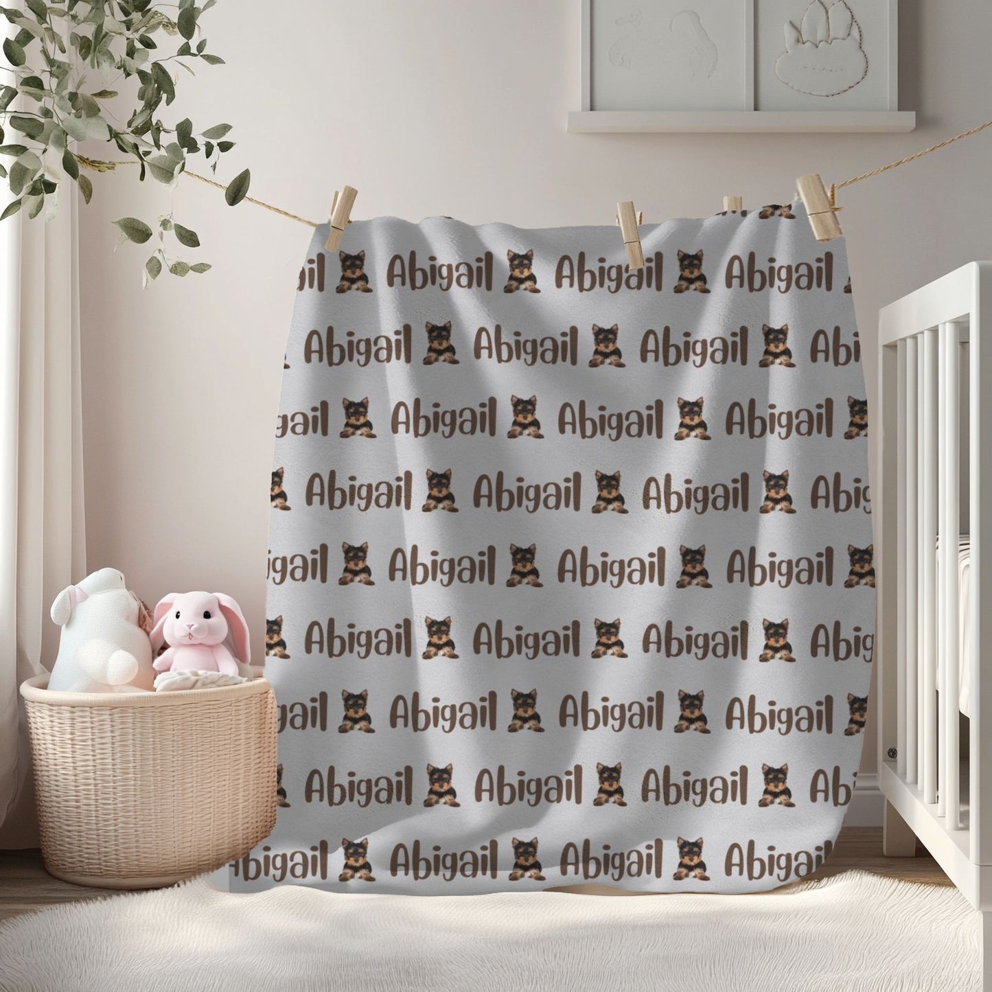 Personalized Velveteen Plush Blanket with Custom Name, Cozy Throw for Kids, Birthday Gift, Nursery Decor, Holiday Comfort