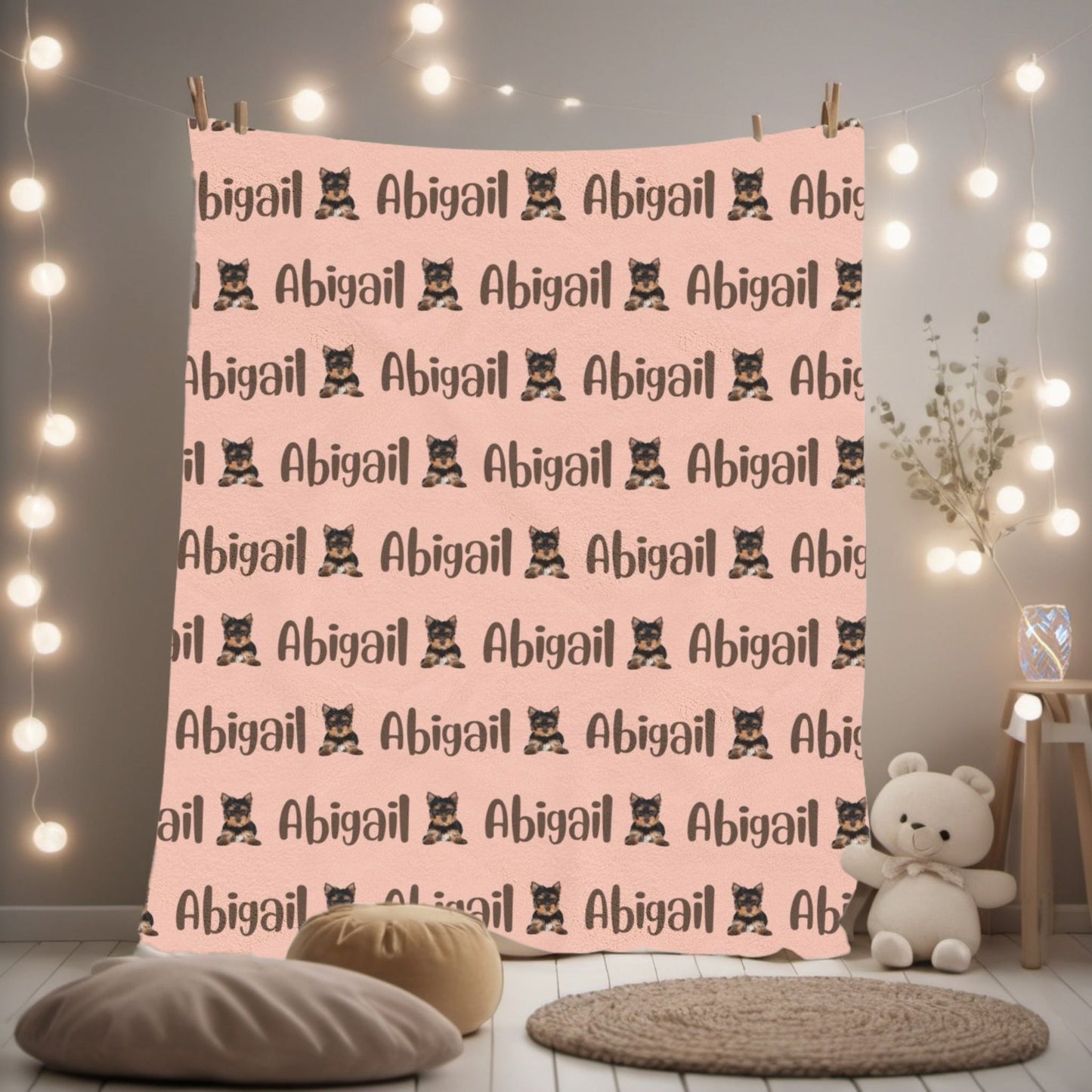 Personalized Velveteen Plush Blanket with Custom Name, Cozy Throw for Kids, Birthday Gift, Nursery Decor, Holiday Comfort