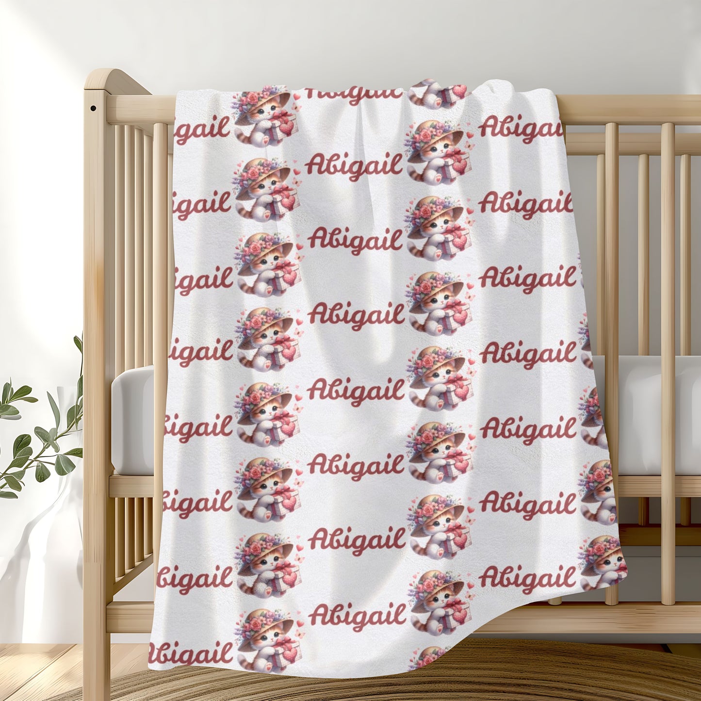 Personalized Velveteen Plush Blanket, Custom Name Throw, Cozy Home Decor, Gift for Kids, Nursery, Soft Blanket