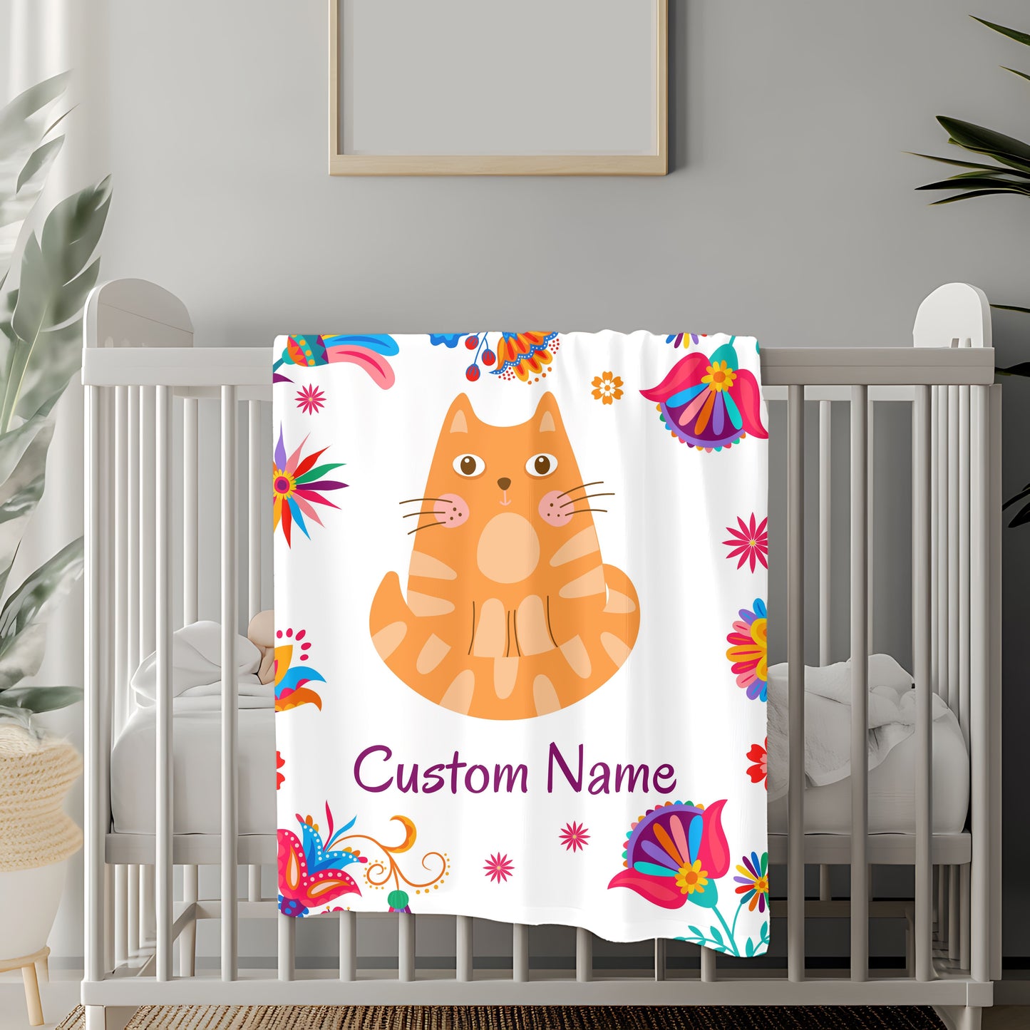 Custom Cat Velveteen Plush Blanket, Personalized Gift for Cat Lovers, Cozy Home Decor, Birthday, Holiday Blanket