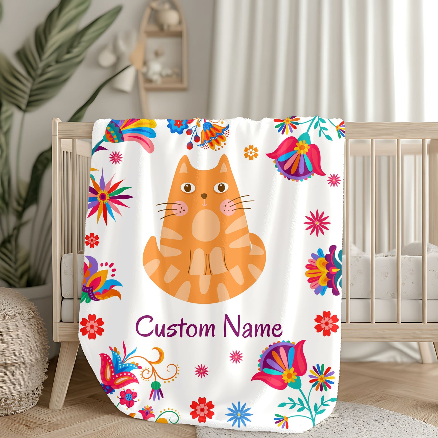 Custom Cat Velveteen Plush Blanket, Personalized Gift for Cat Lovers, Cozy Home Decor, Birthday, Holiday Blanket