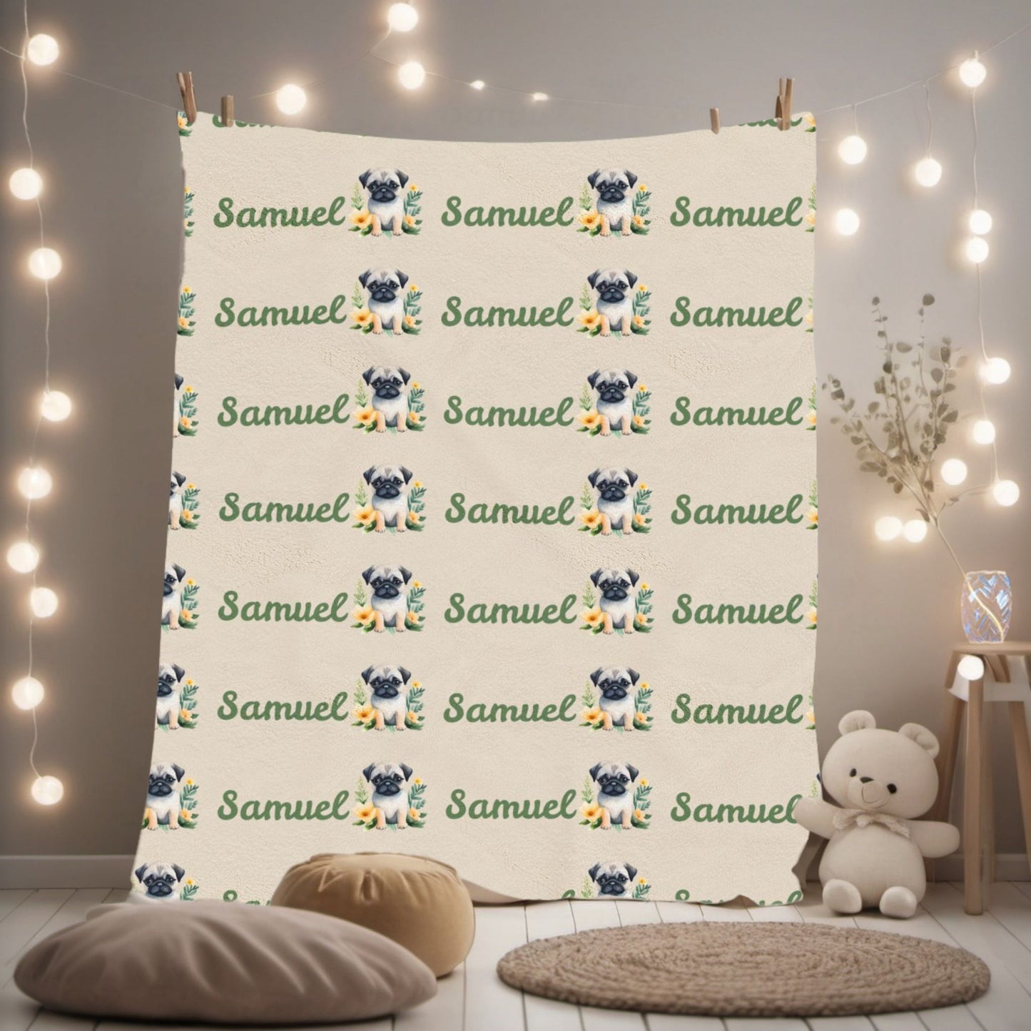 Personalized Velveteen Plush Blanket with Custom Name, Cozy Throw, Perfect Gift for Kids, Pet Lovers, Home Decor, Bedroom Accent