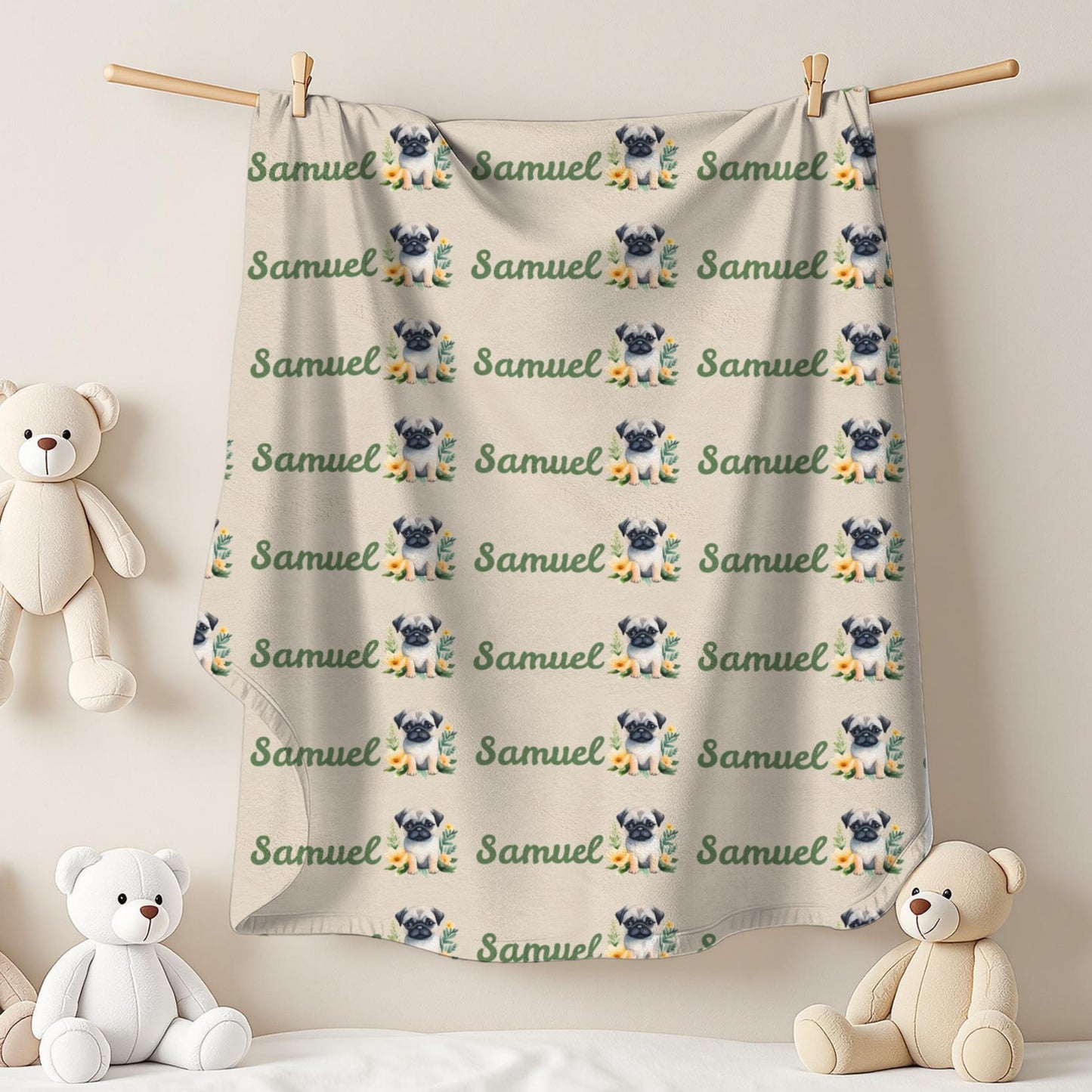 Personalized Velveteen Plush Blanket with Custom Name, Cozy Throw, Perfect Gift for Kids, Pet Lovers, Home Decor, Bedroom Accent