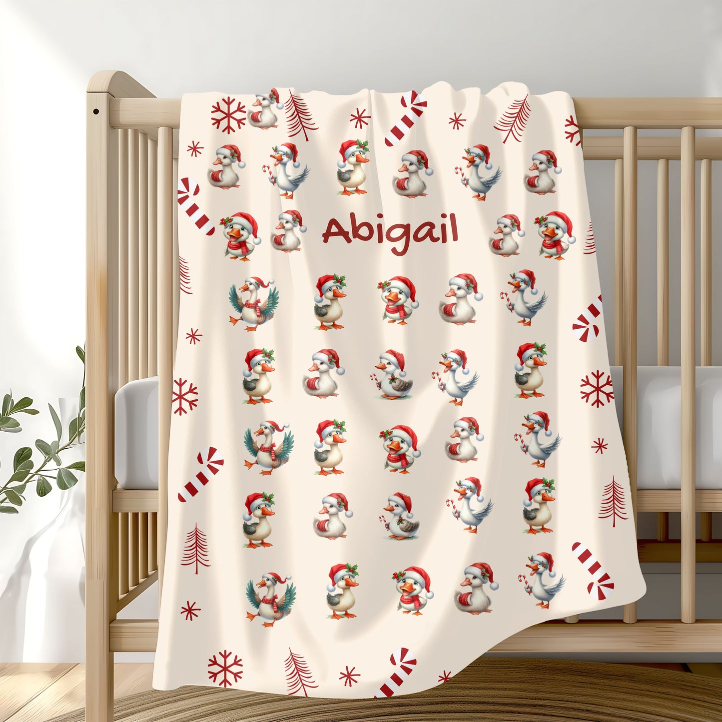 Personalized Christmas Plush Blanket, Cozy Holiday Throw, Custom Name Blanket, Unique Gift Idea, Winter Decor