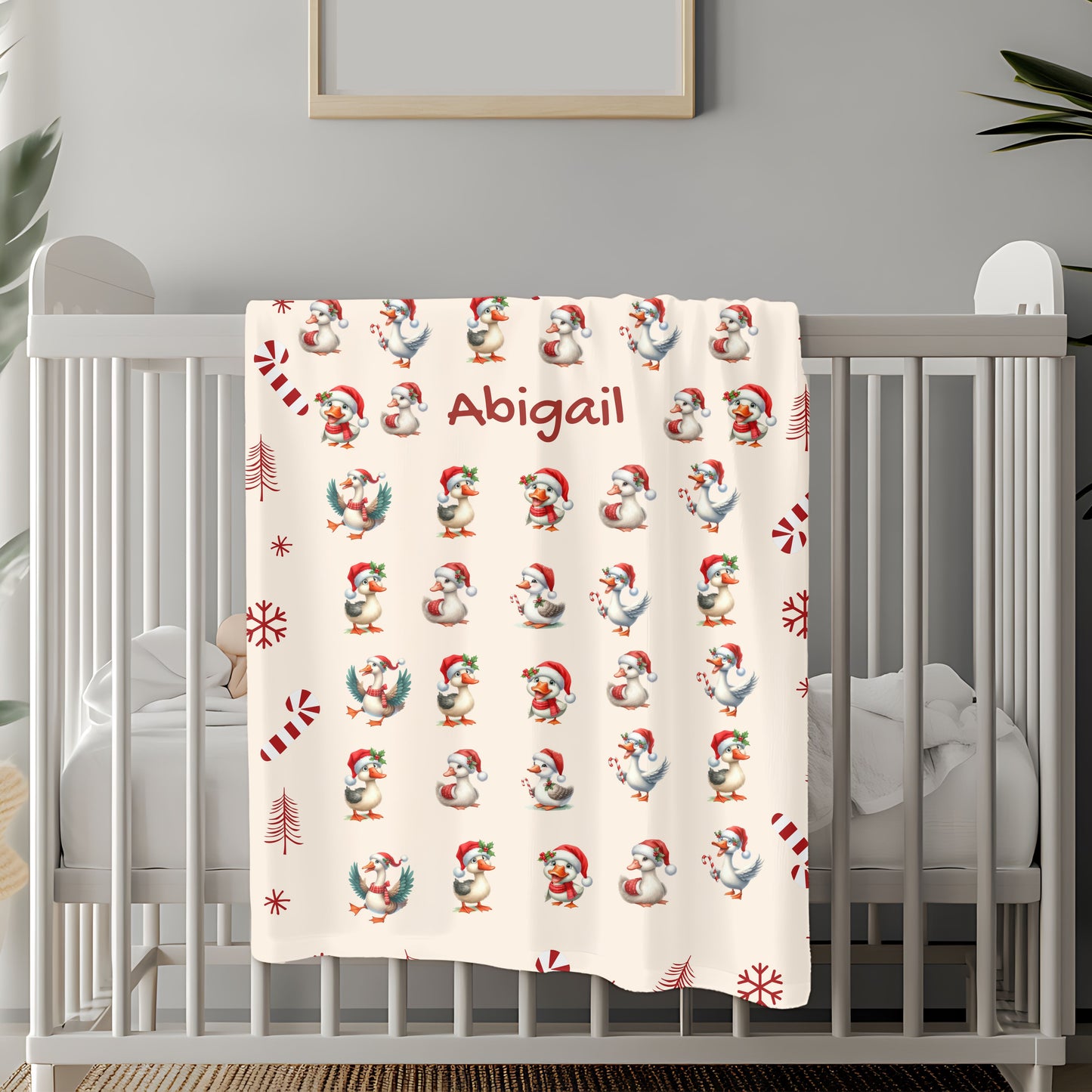 Personalized Christmas Plush Blanket, Cozy Holiday Throw, Custom Name Blanket, Unique Gift Idea, Winter Decor