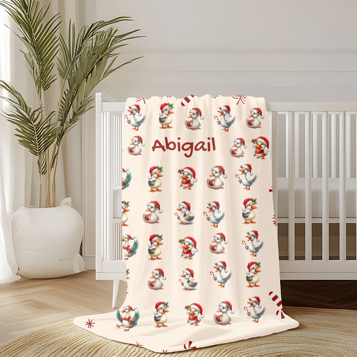 Personalized Christmas Plush Blanket, Cozy Holiday Throw, Custom Name Blanket, Unique Gift Idea, Winter Decor