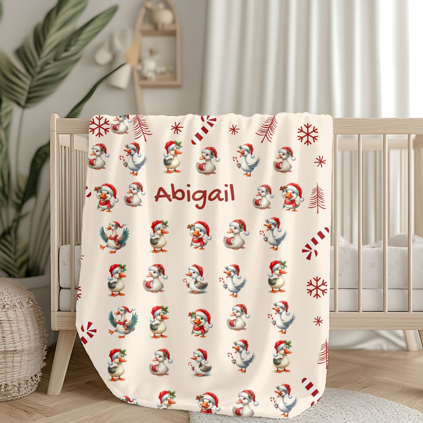 Personalized Christmas Plush Blanket, Cozy Holiday Throw, Custom Name Blanket, Unique Gift Idea, Winter Decor