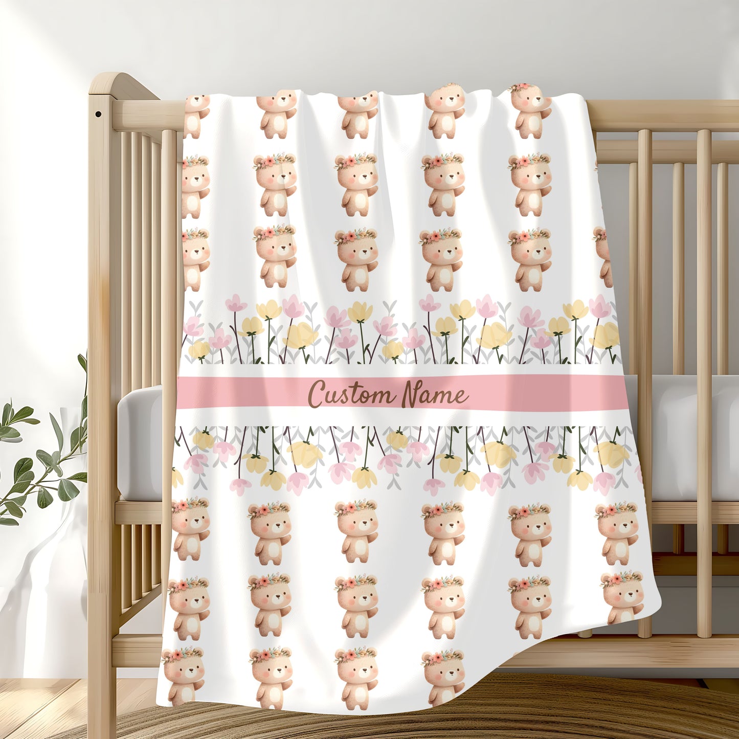 Personalized Velveteen Plush Blanket for Kids, Baby Shower Gift, Nursery Decor, Cozy Throw, Custom Name Blanket