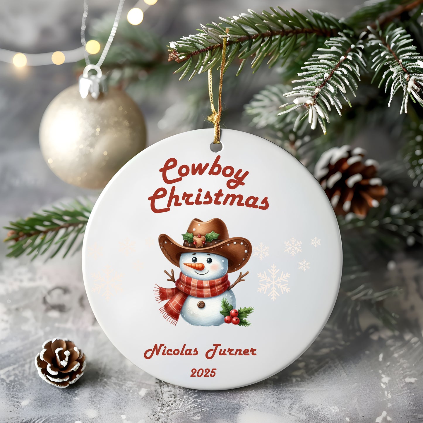 Cowboy Christmas Ornament - Unique Holiday Decor, Personalized Gift, Tree Decoration, Winter Celebration