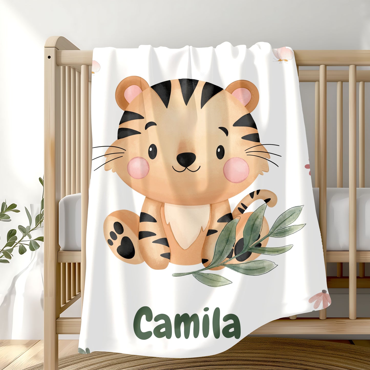 Velveteen Plush Blanket - Cute Tiger Design