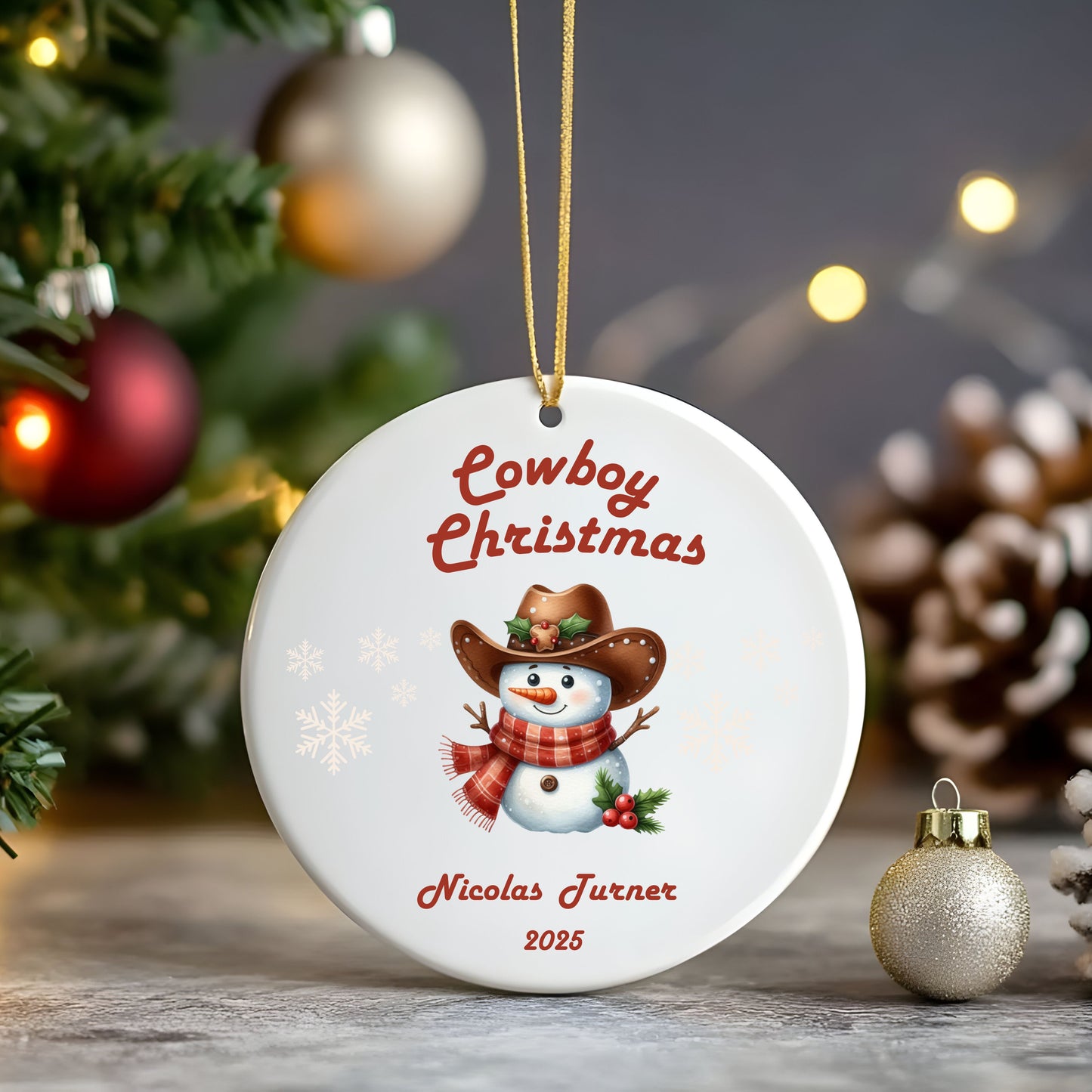 Cowboy Christmas Ornament - Unique Holiday Decor, Personalized Gift, Tree Decoration, Winter Celebration