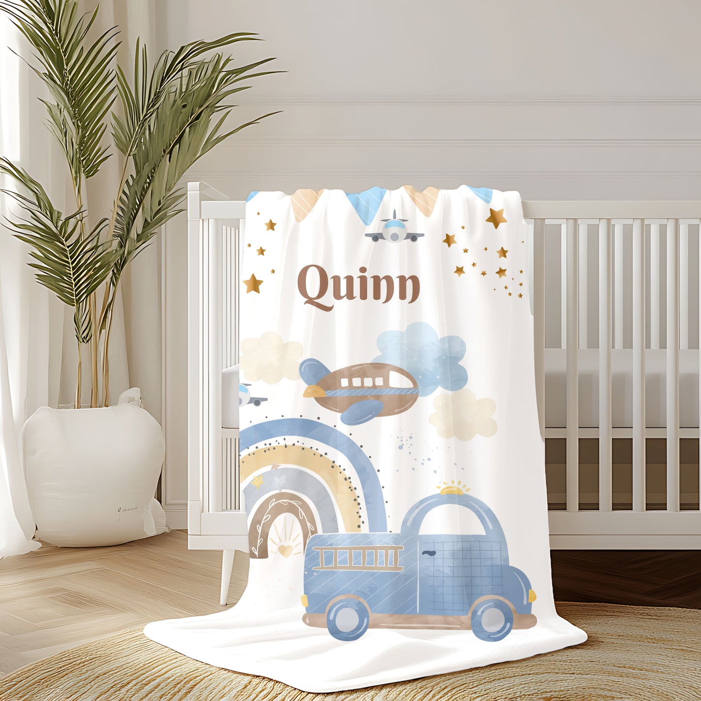 Personalized Velveteen Plush Blanket for Kids, Cozy Baby Blanket, Soft Nursery Throw, Custom Name Gift, Ideal for Baby Showers
