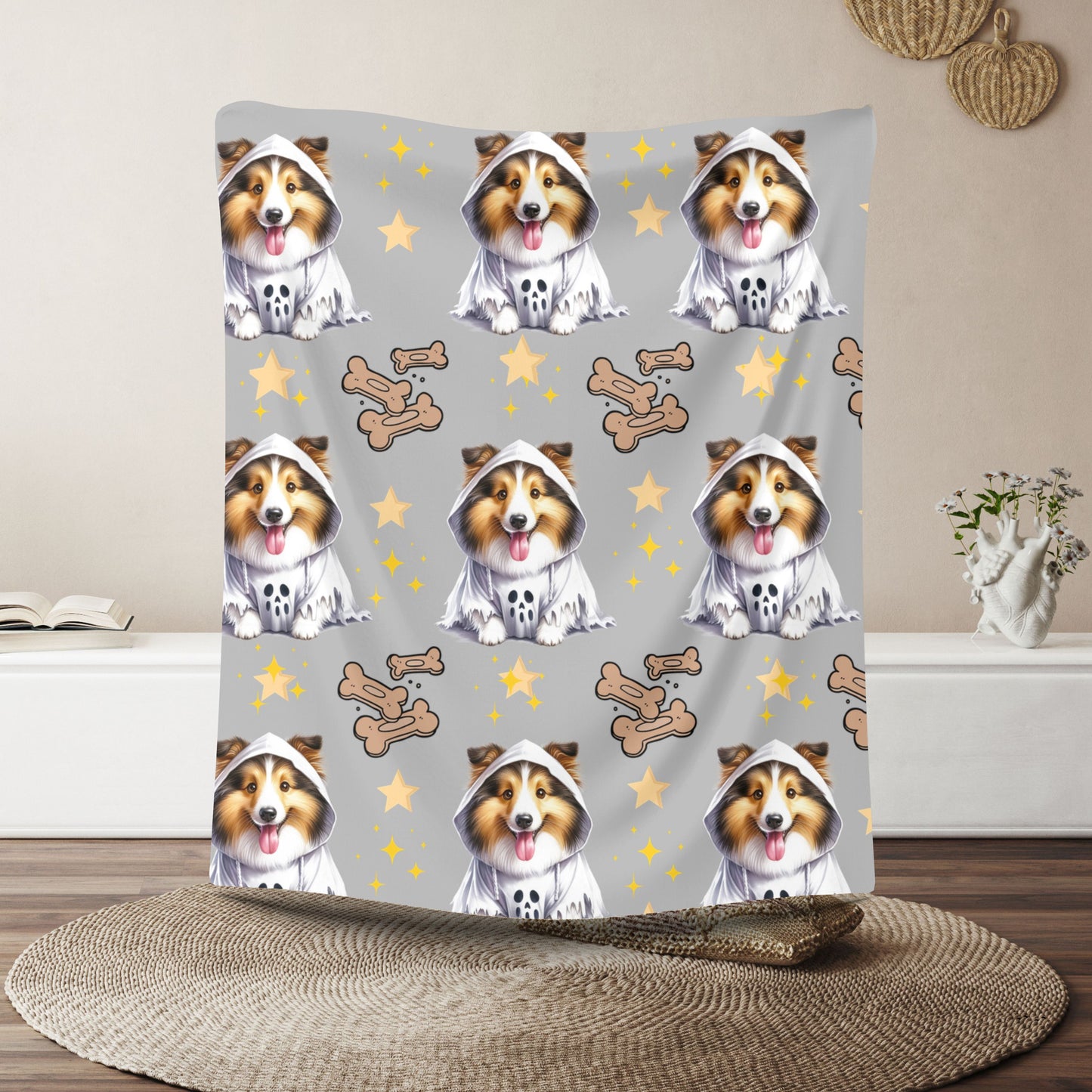 Cozy Dog-Themed Velveteen Plush Blanket | Perfect for Pet Lovers, Home Decor, Gifts, Snuggling, Holidays