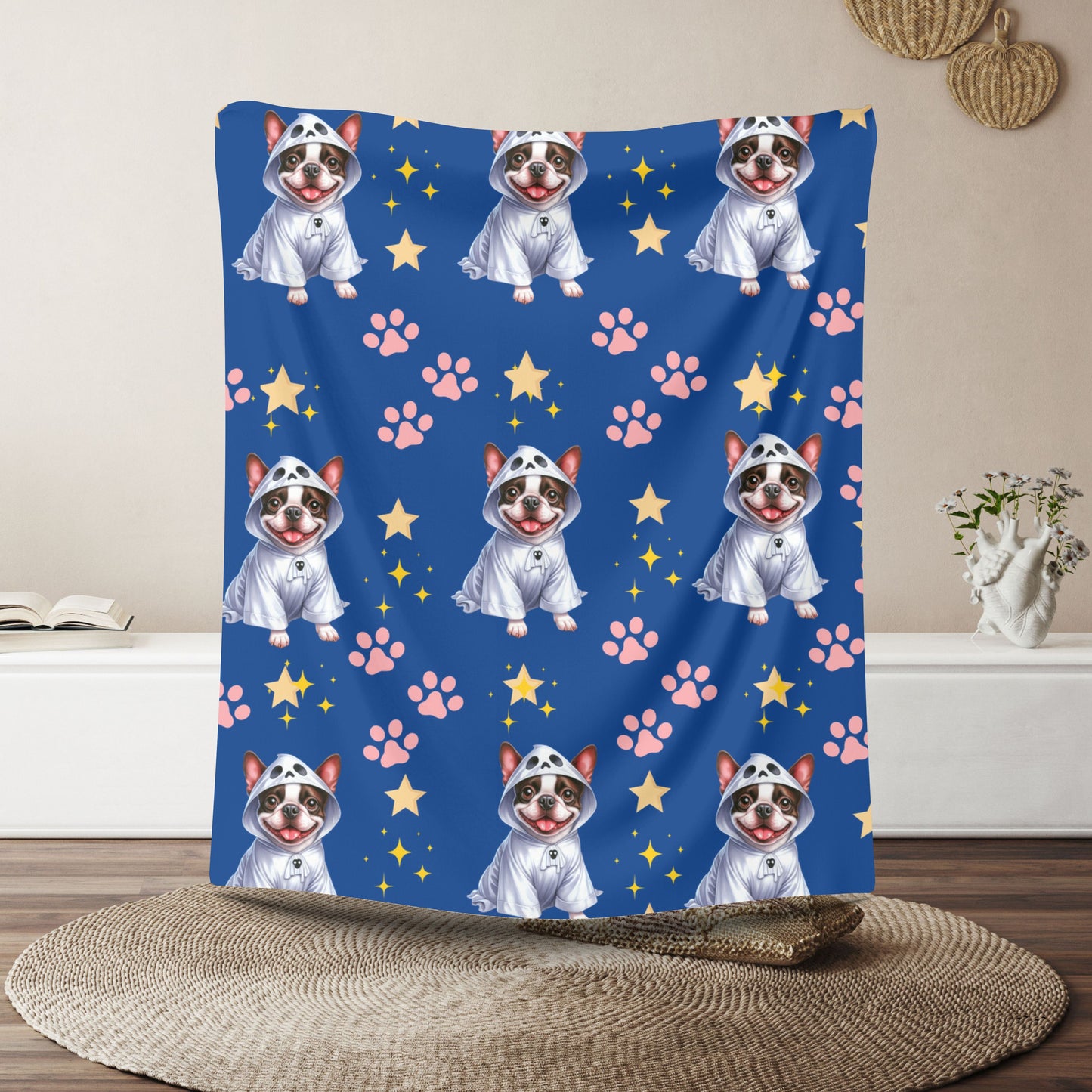 Cozy Dog-Themed Velveteen Plush Blanket - Perfect for Pet Lovers, Gifts, Home Decor, Snuggling, Dog Sleepovers