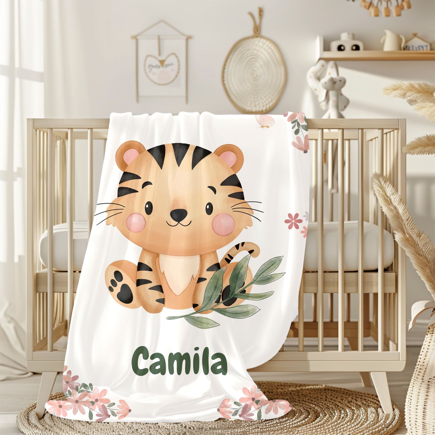 Velveteen Plush Blanket - Cute Tiger Design