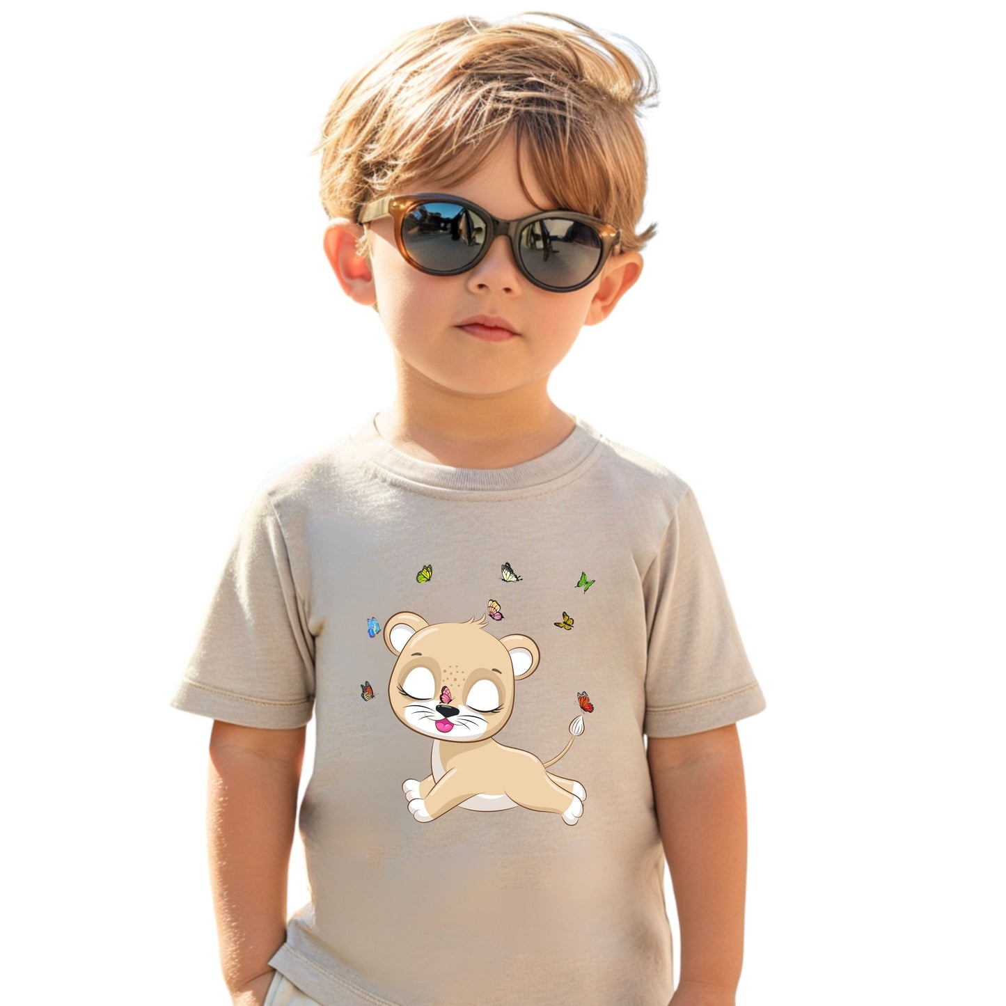 Playful Toddler Tee with Cute Lion Design, Children's Summer Shirt, Gift for Kids, Animal Lover Tee, Birthday Outfit