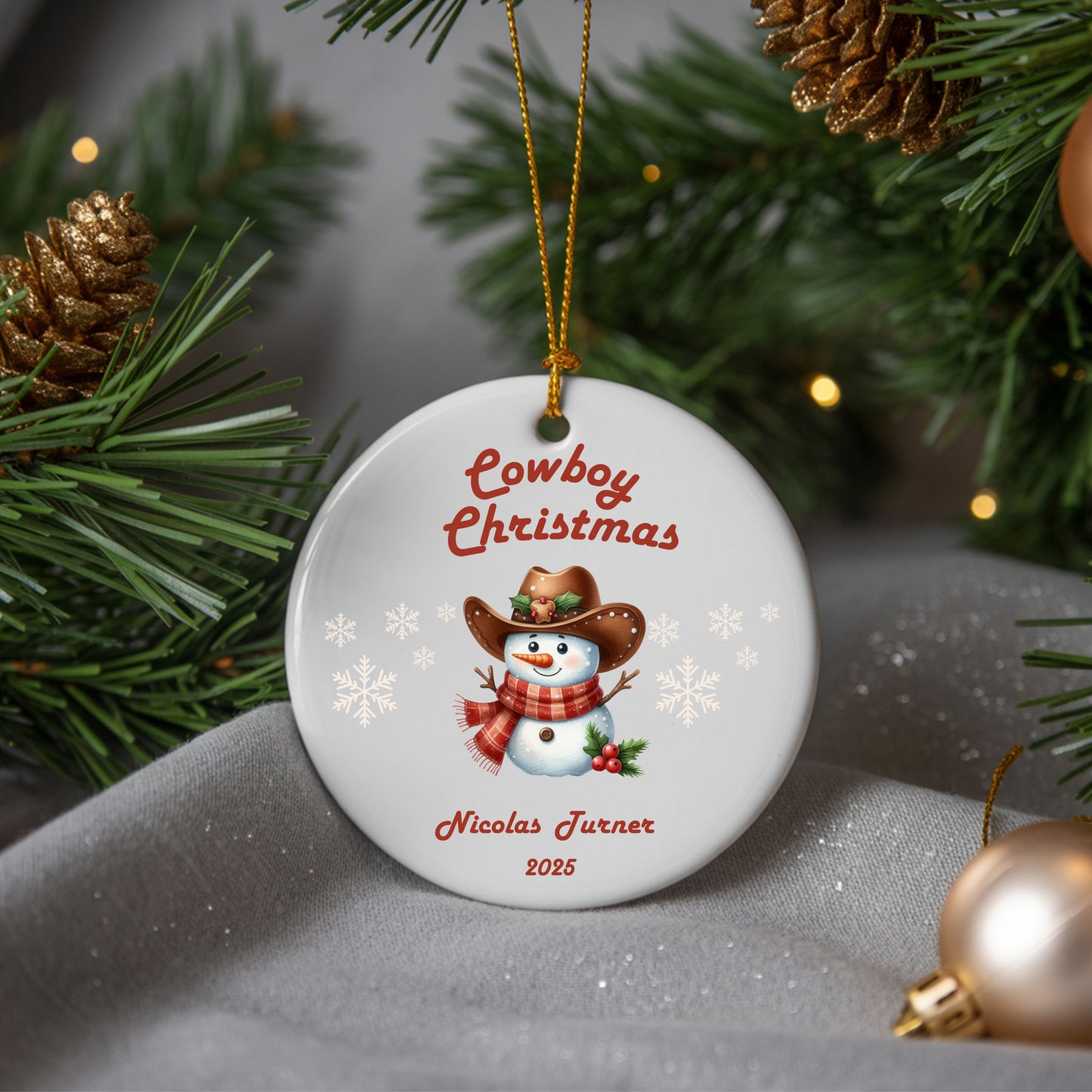 Cowboy Christmas Ornament - Unique Holiday Decor, Personalized Gift, Tree Decoration, Winter Celebration